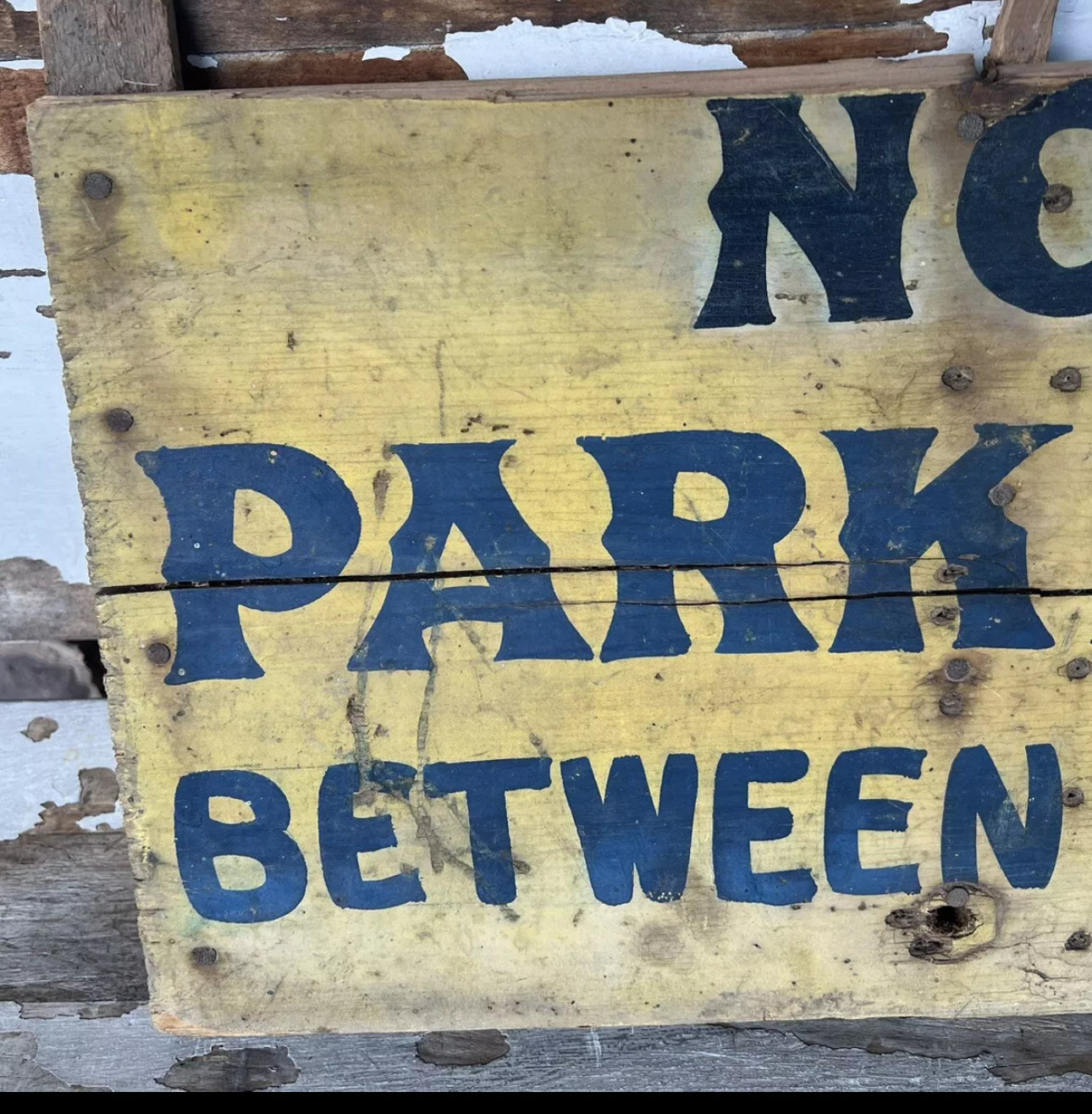 Vintage Wooden Sign No Parking