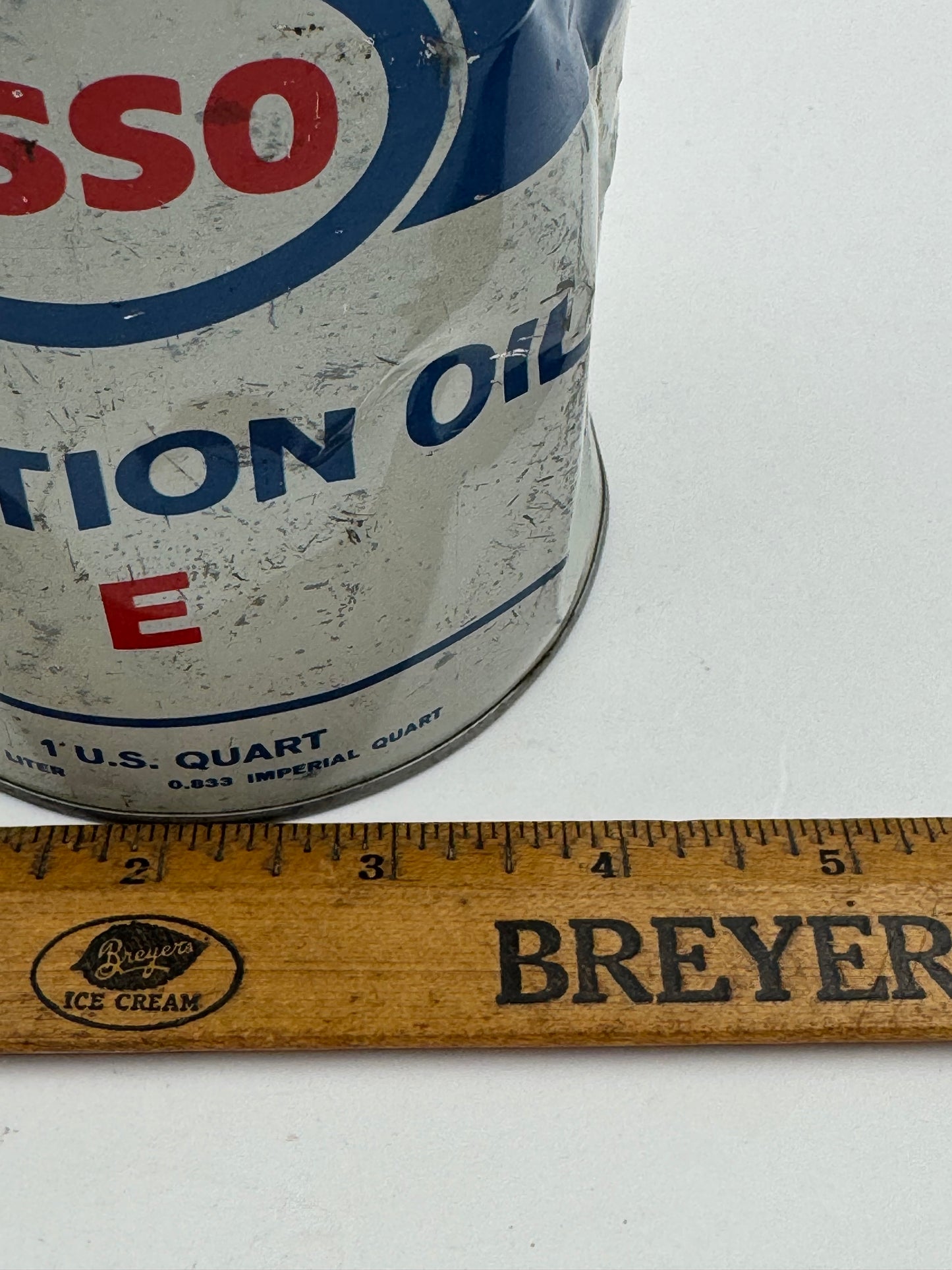 Vintage Esso Aviation Oil Can E Dented