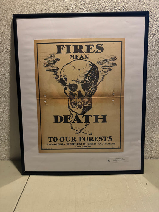 Vintage Forest Fire Poster Fires Mean Death