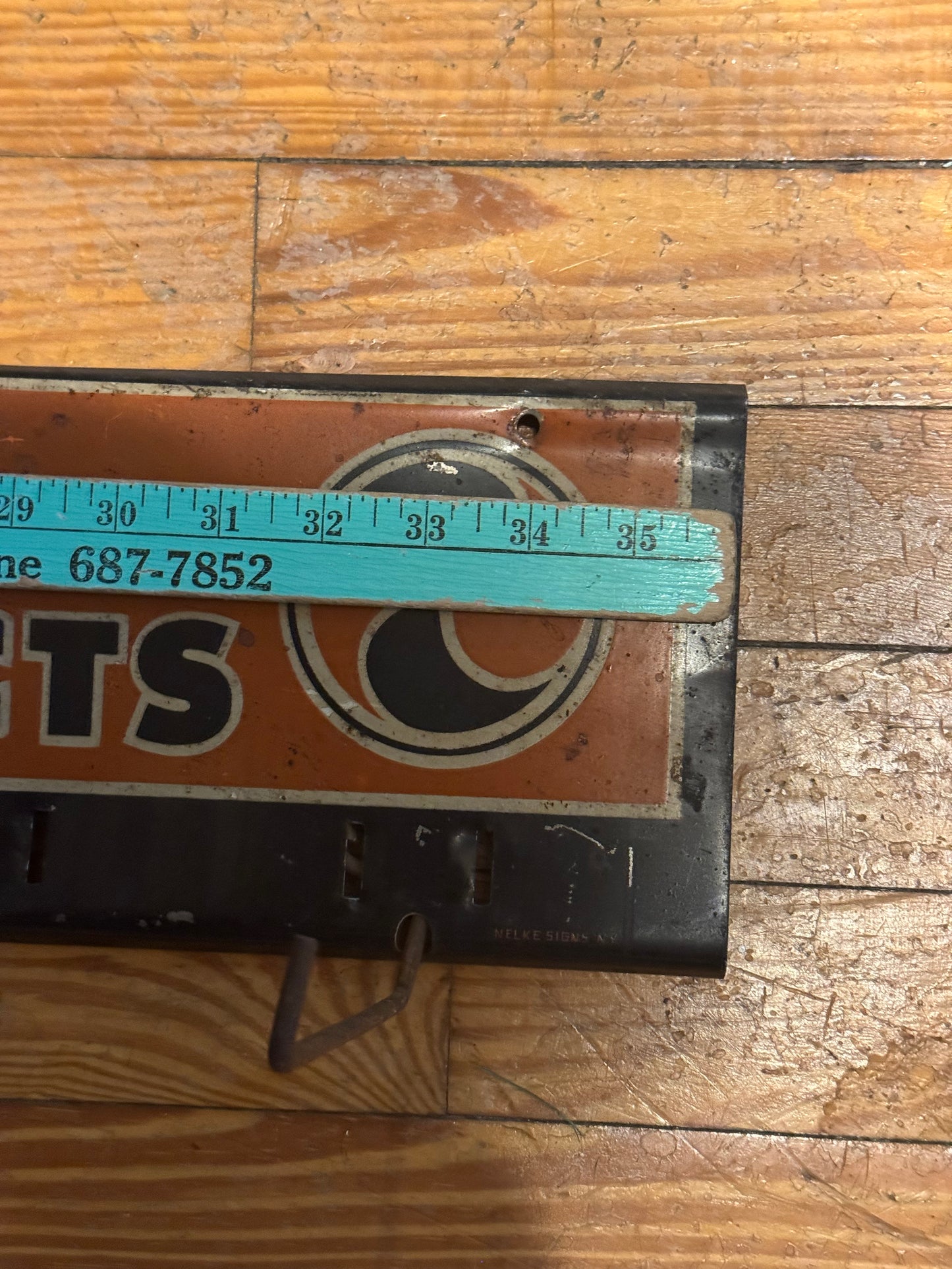 Vintage Sign Grey Rock Belts Holder