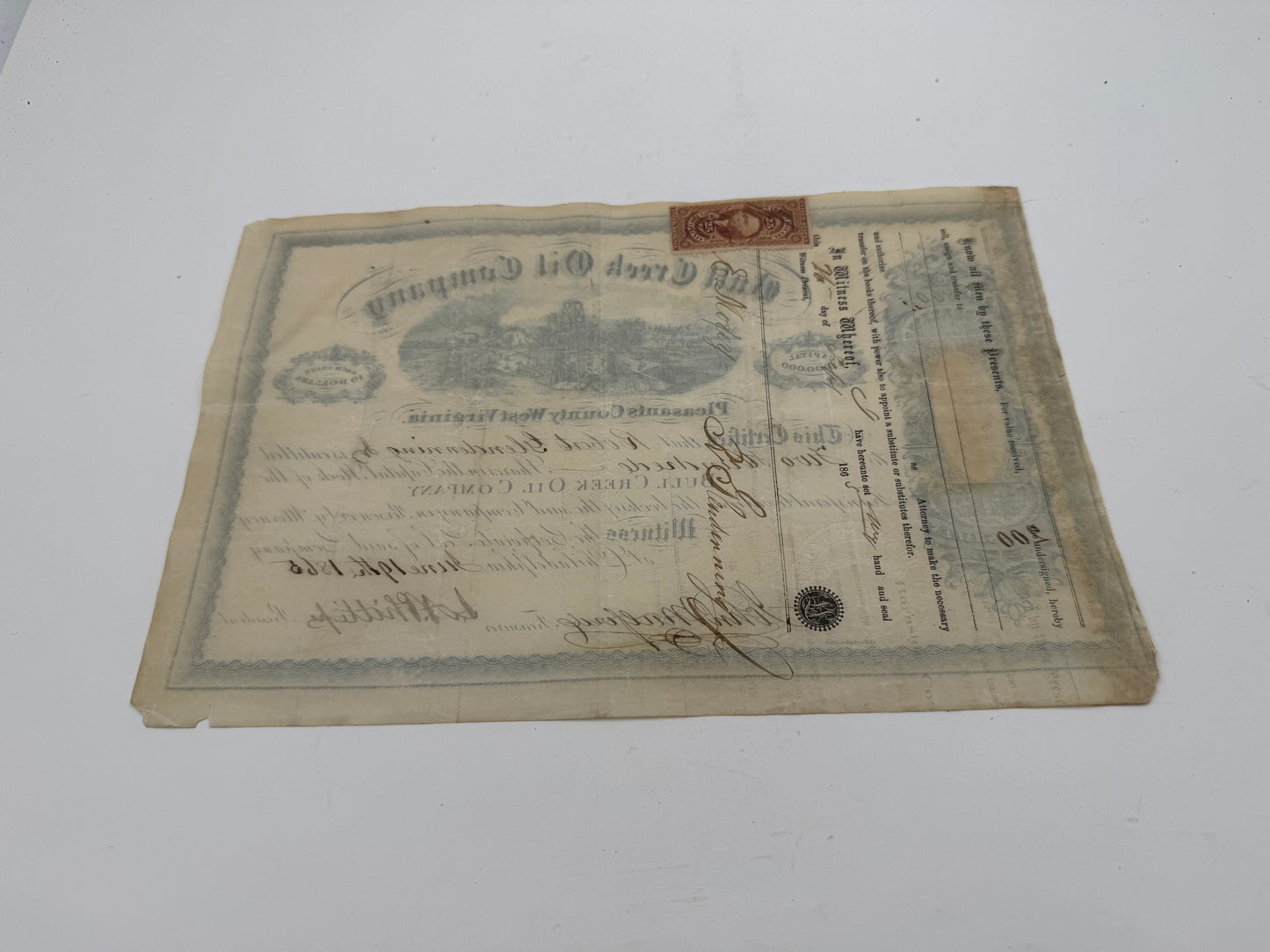 Vintage Bull Creek Oil Co Stock Certificate