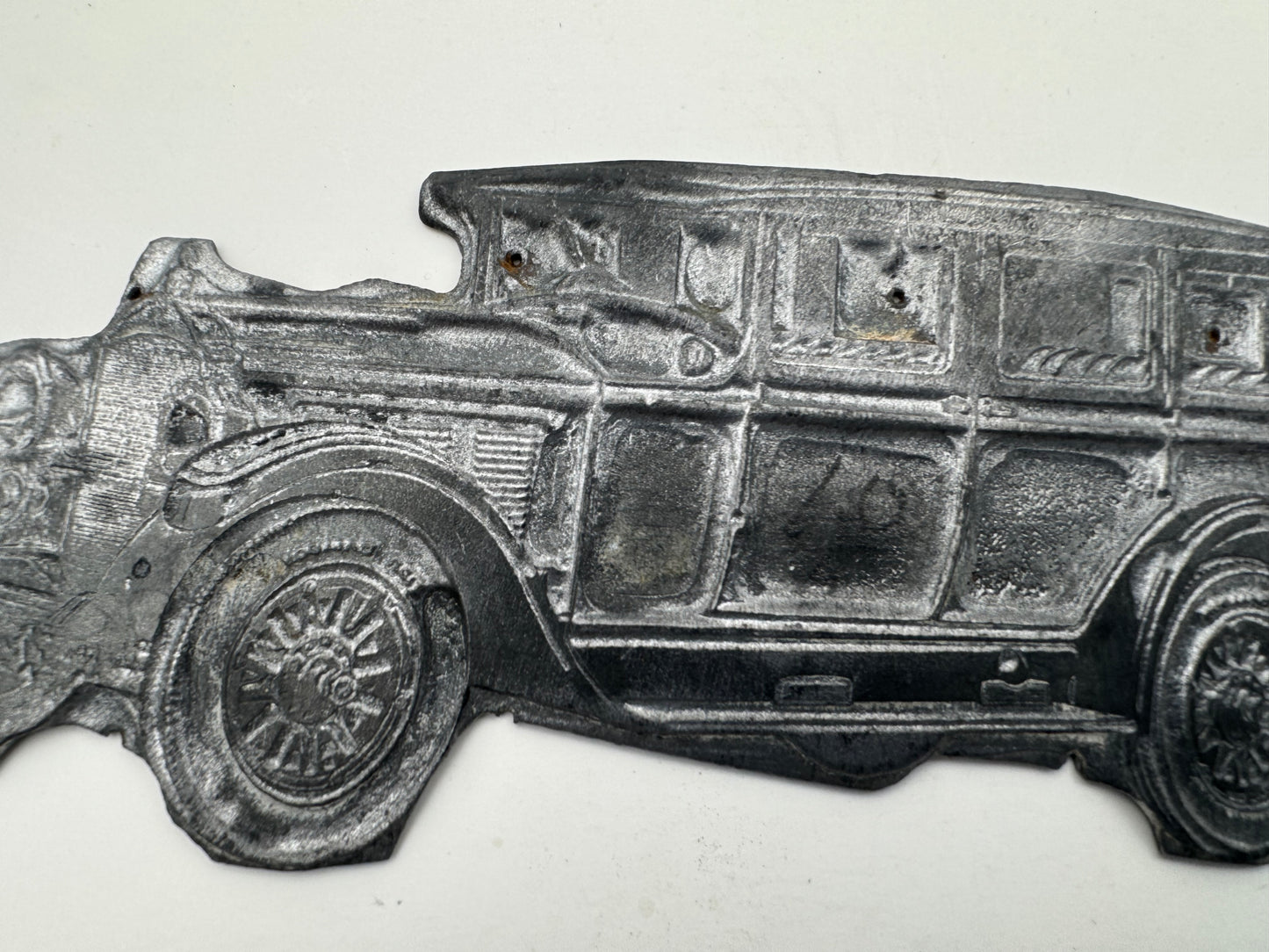 Vintage Automobile Print Block 1930s Left Facing Large