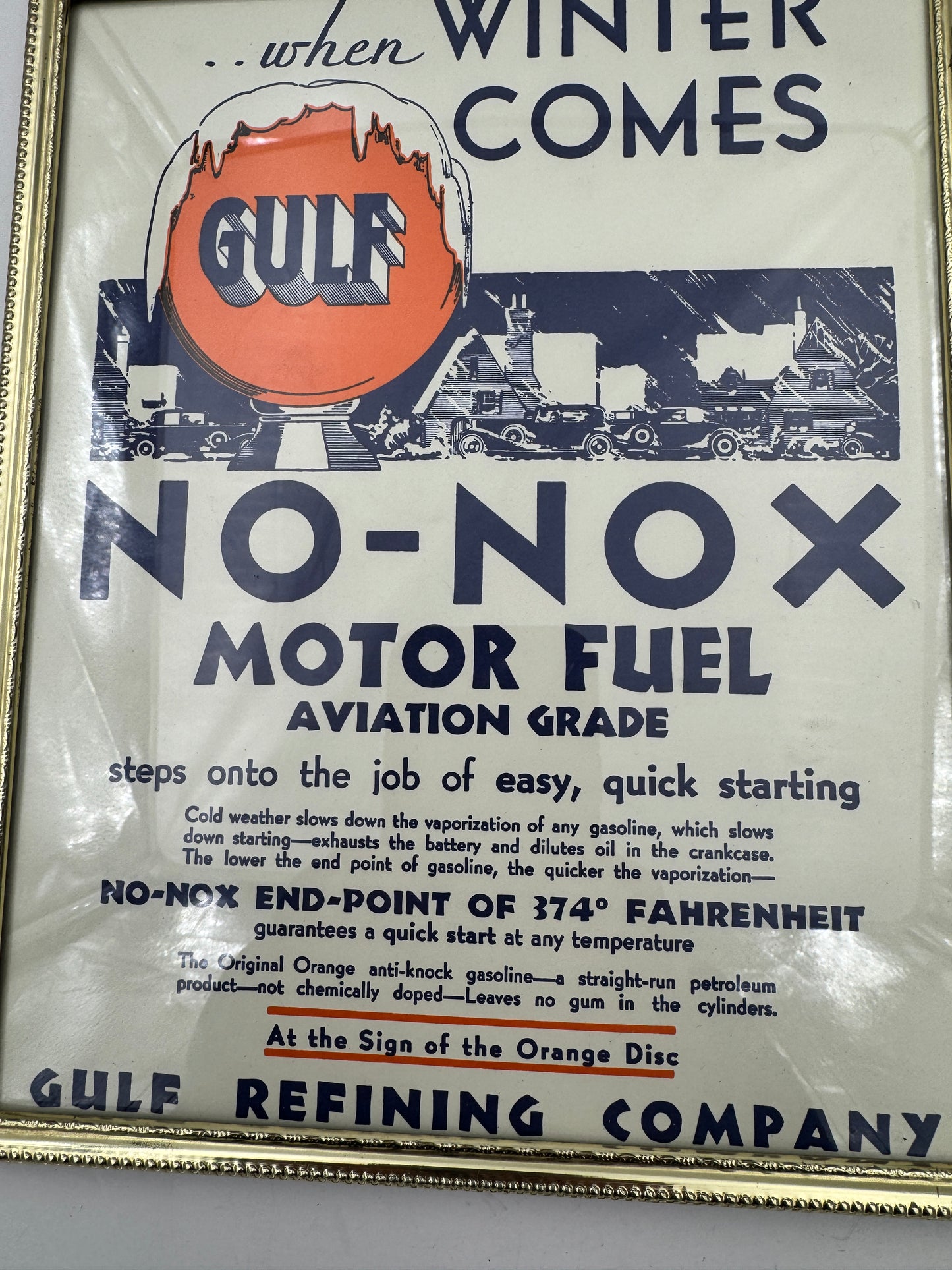 Vintage Gulf Oil Co Ad Aviation Grade Motor Fuel