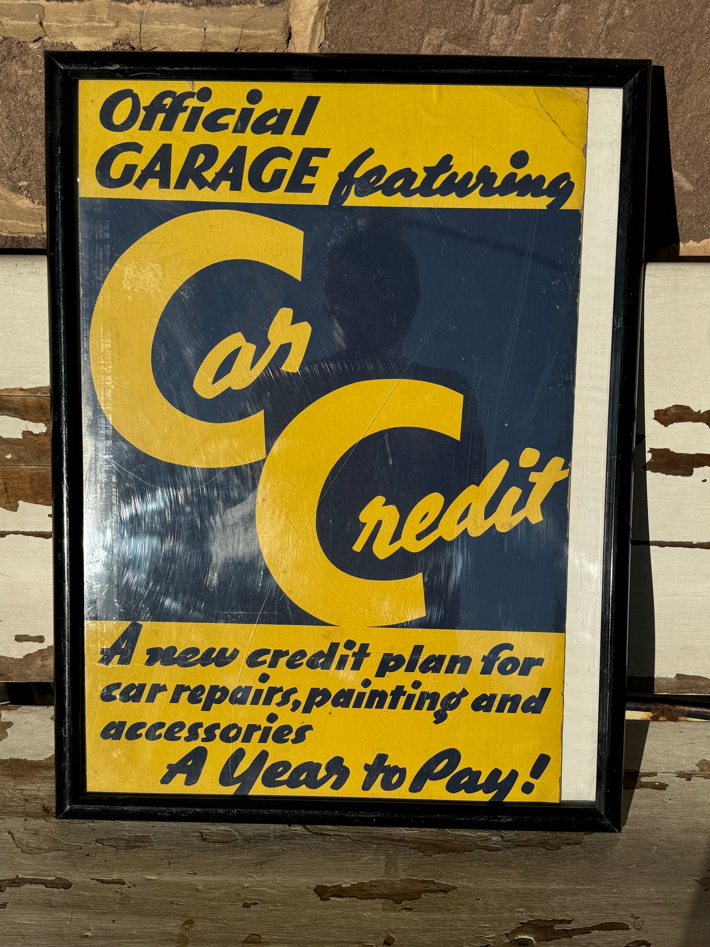 Vintage Sign Car Credit Payment Plan Advertising.