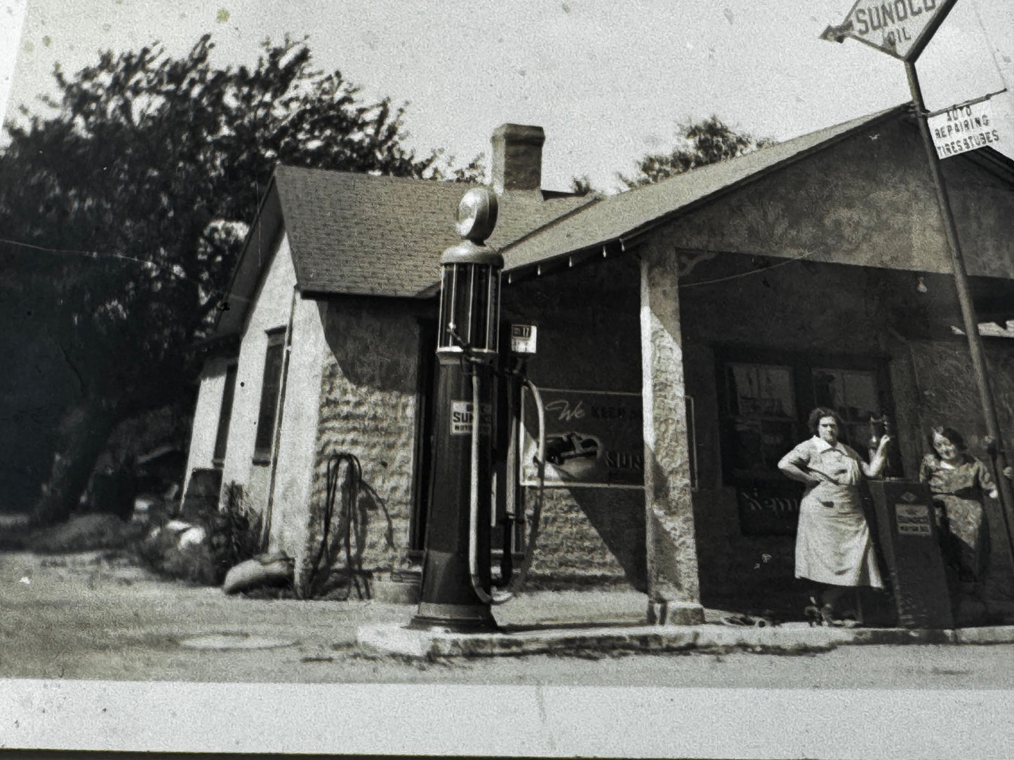 Vintage Gas Station Photos With Women Lot of 2