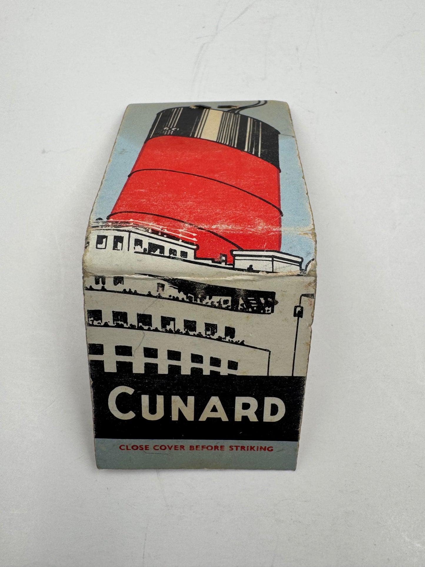 Vintage Matchbook Cunard Cool Ship Stack Graphic NOS
