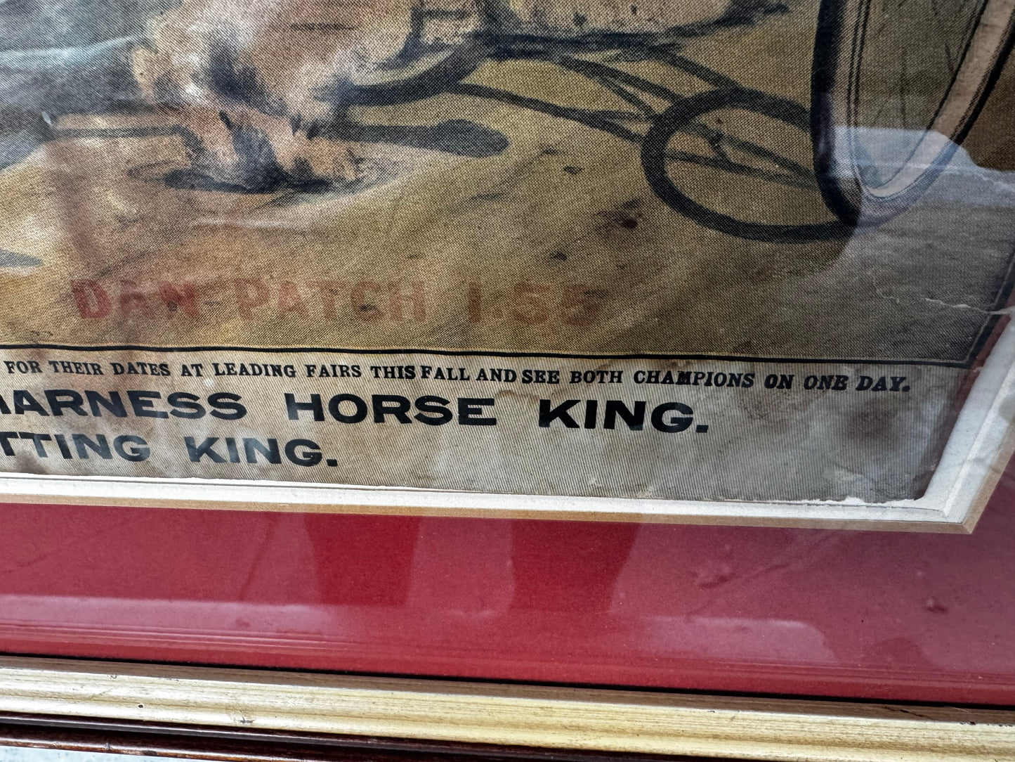 Vintage Dan Pouch Race Horse Ad Framed