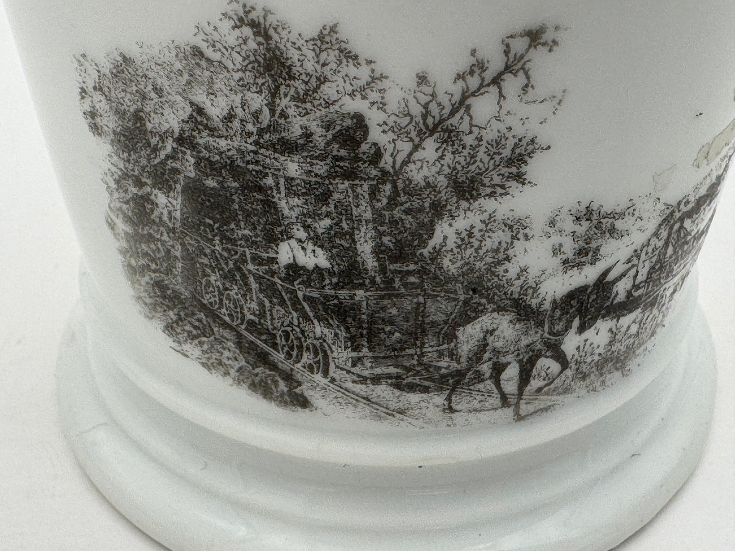 Vintage Shaving Mug Horse Drawn Train RARE