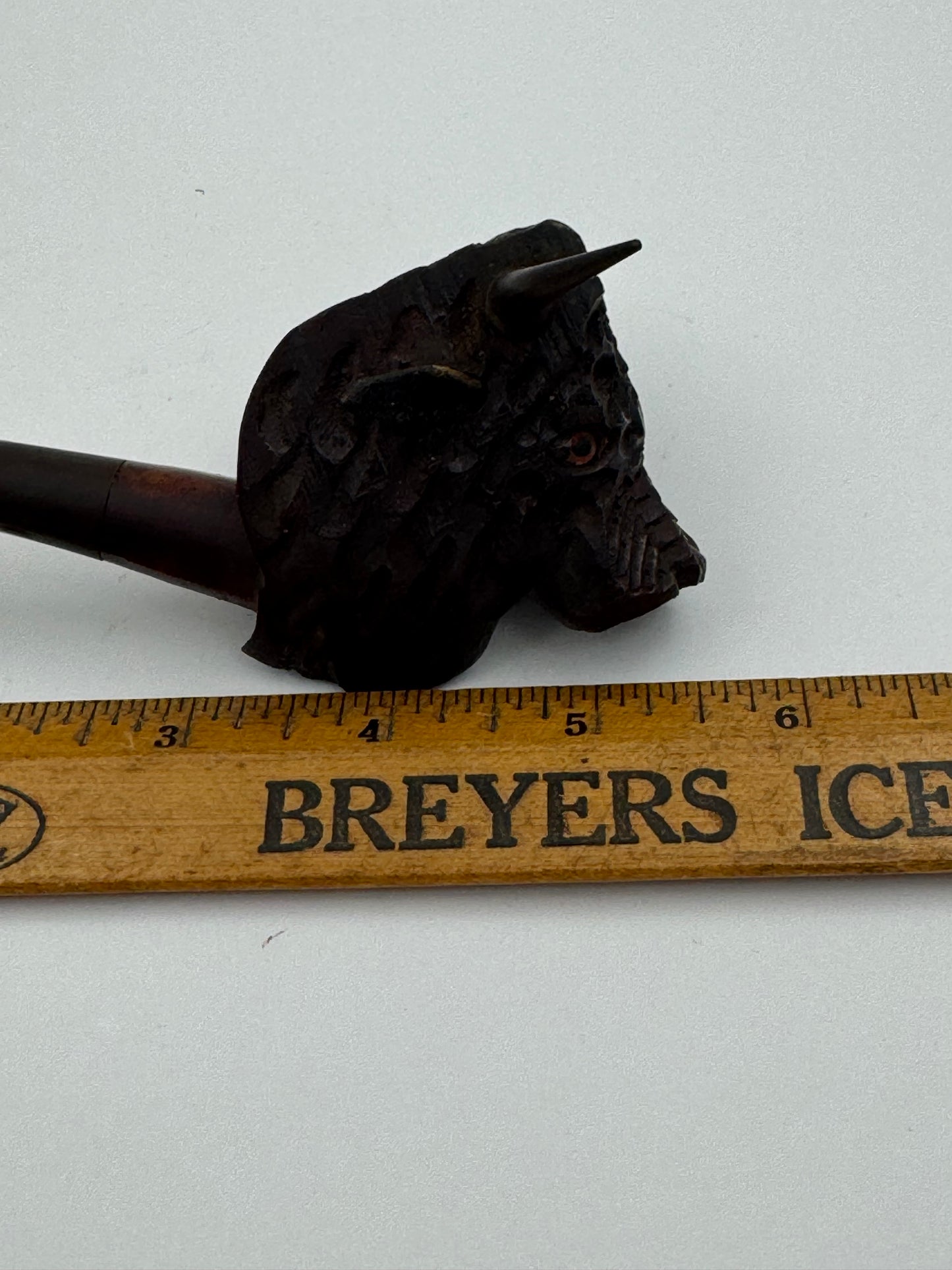 Vintage Carved Figural Pipe Bull Meerschaum