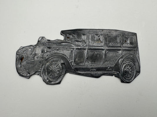 Vintage Automobile Print Block 1930s Left Facing Large