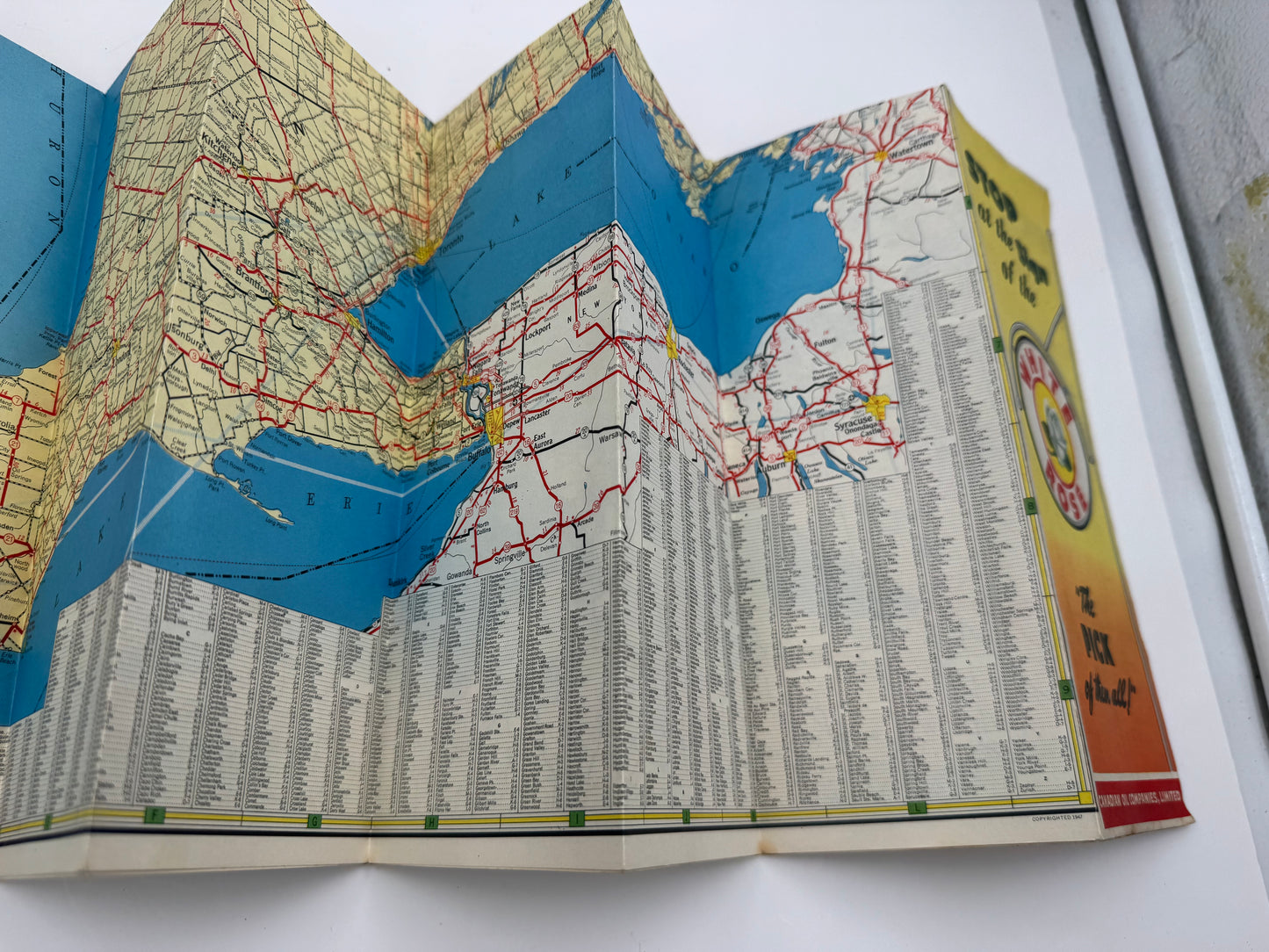 Vintage Road Map White Rose Ontario