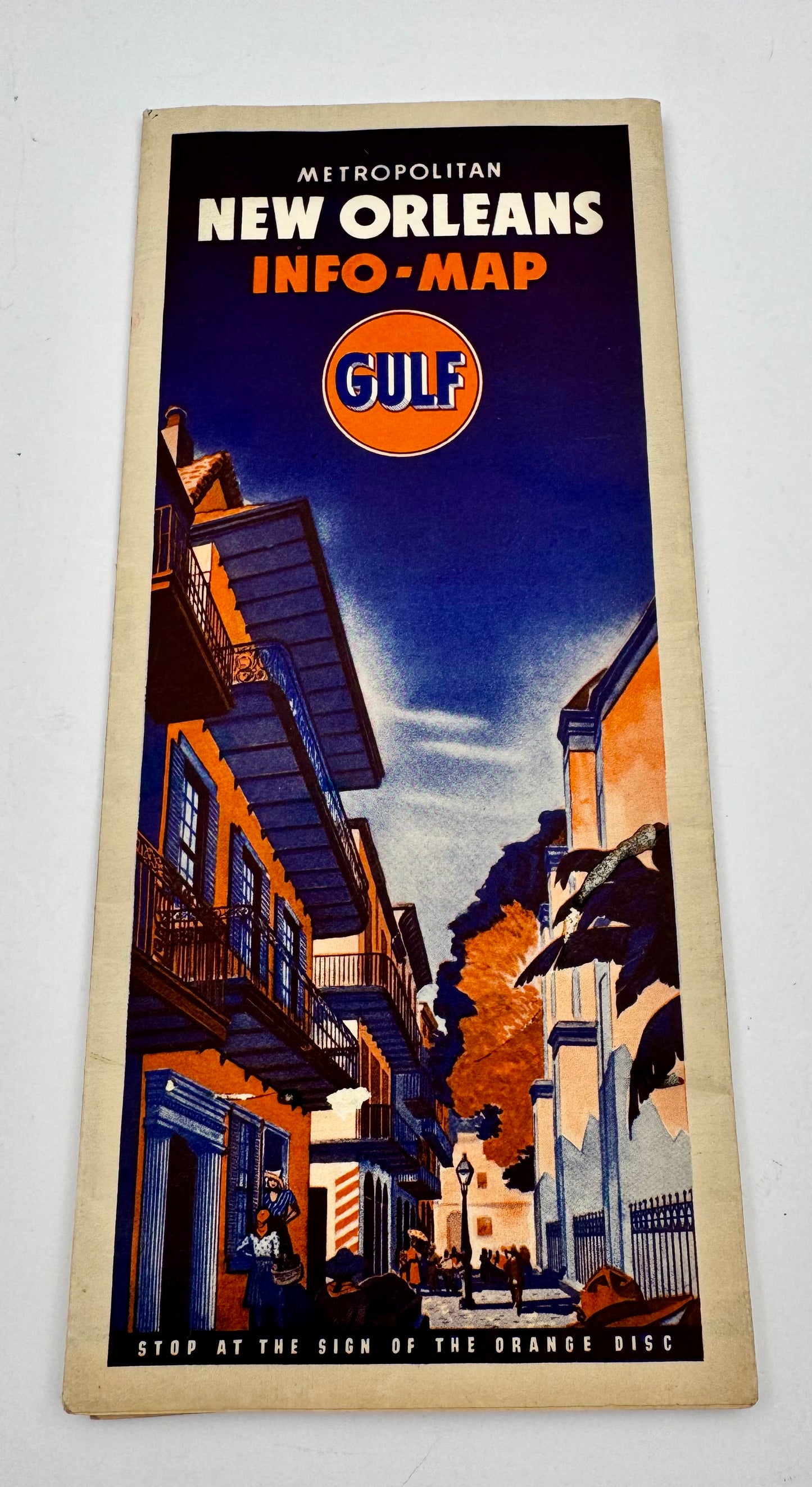 Vintage Gulf Oil Info Map New Orleans 1941