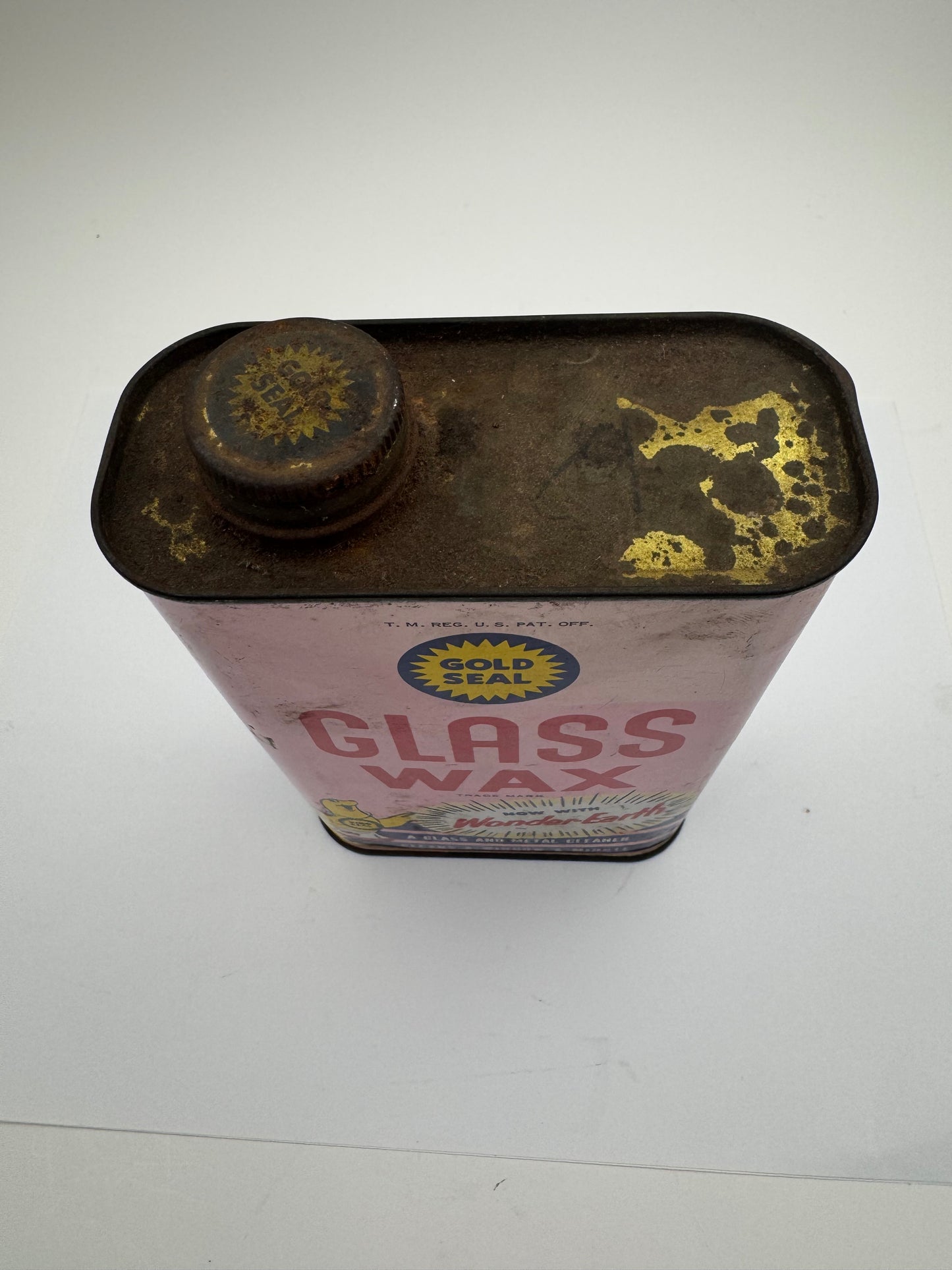 Vintage Car Wax Can Gold Seal Full