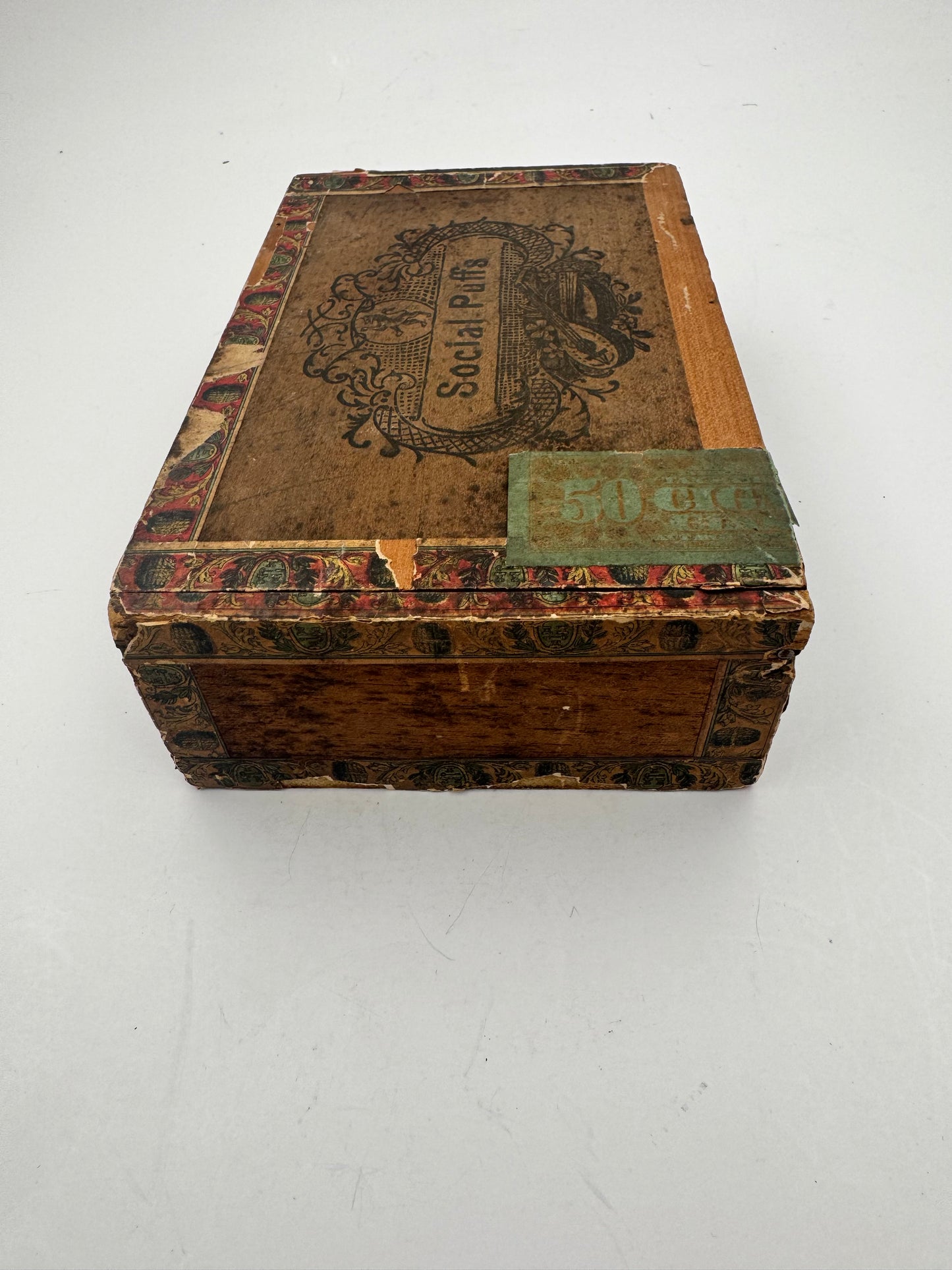 Vintage Cigar Box Social Puffs 5 Cent
