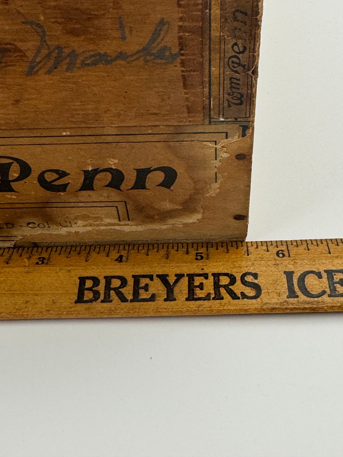 Vintage William Penn Cigar Box Writing On Sides