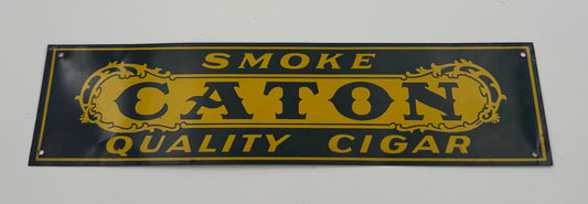 Vintage Caton Cigars Sign Tin Tacker