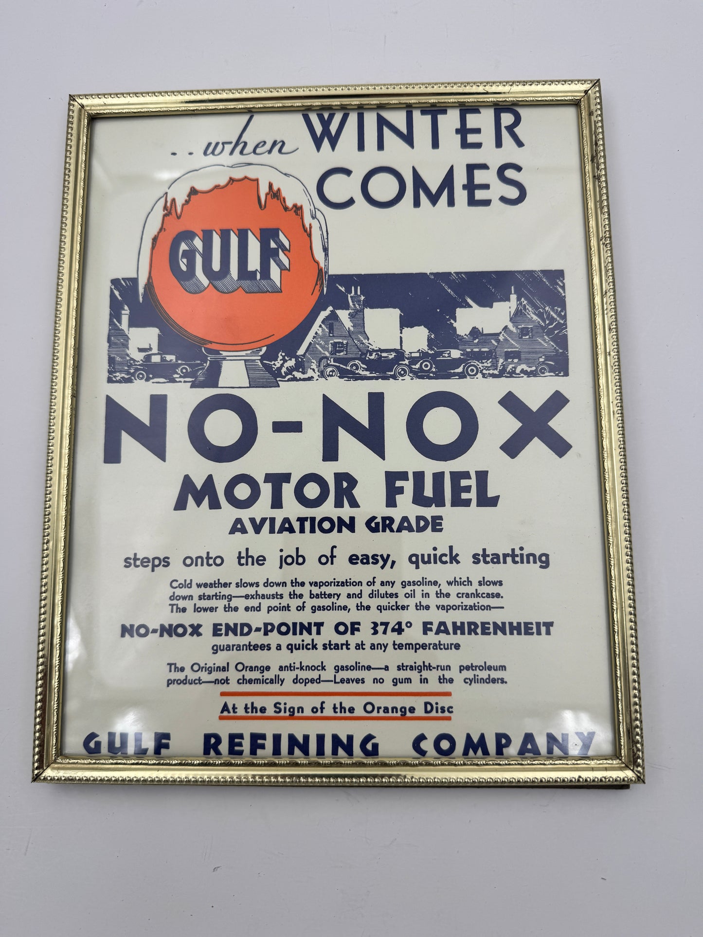 Vintage Gulf Oil Co Ad Aviation Grade Motor Fuel