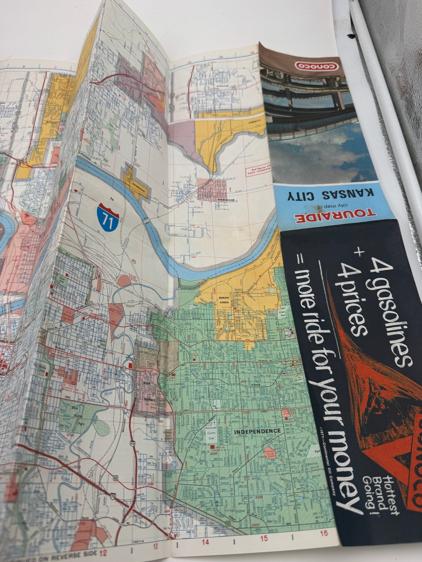 Vintage Road Map Conoco Touraide Kansas