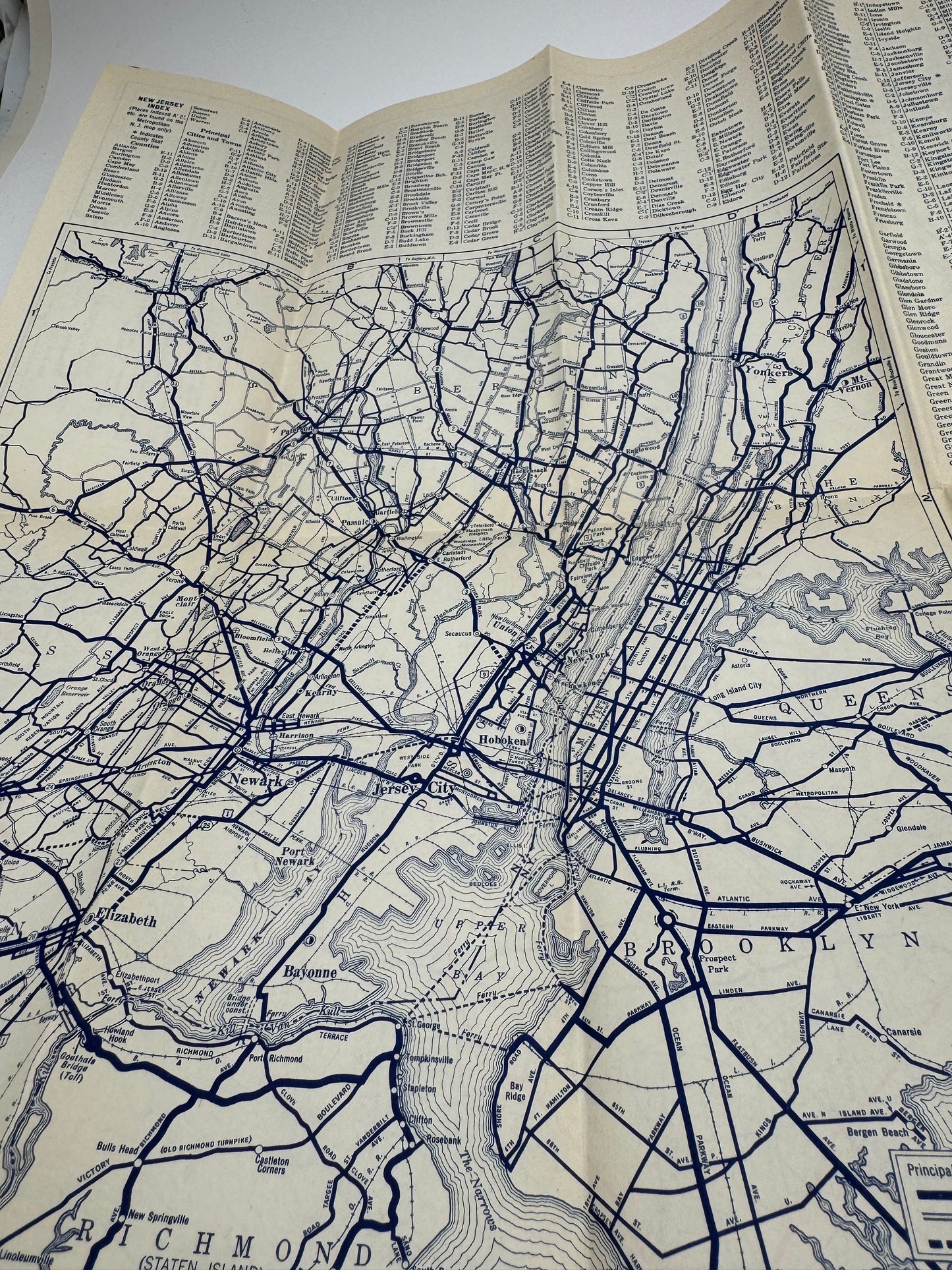 Vintage Road Map Standard Oil NJ 1929 Mint
