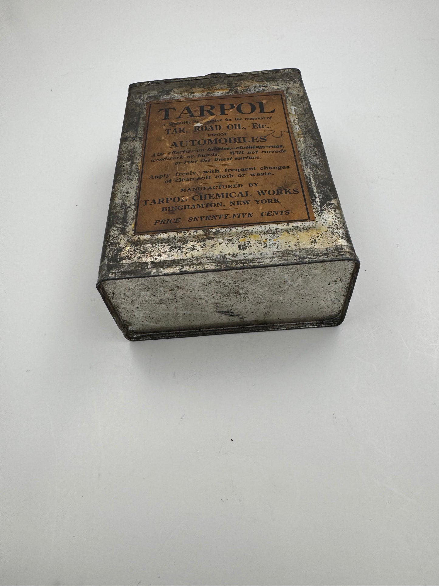 Vintage Tarpol Can Paper Label Grease Tar Remover