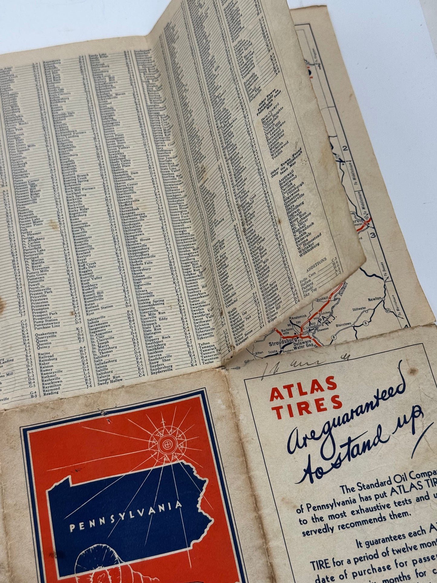 Vintage Standard Oil Road Map Pennsylvania 1931