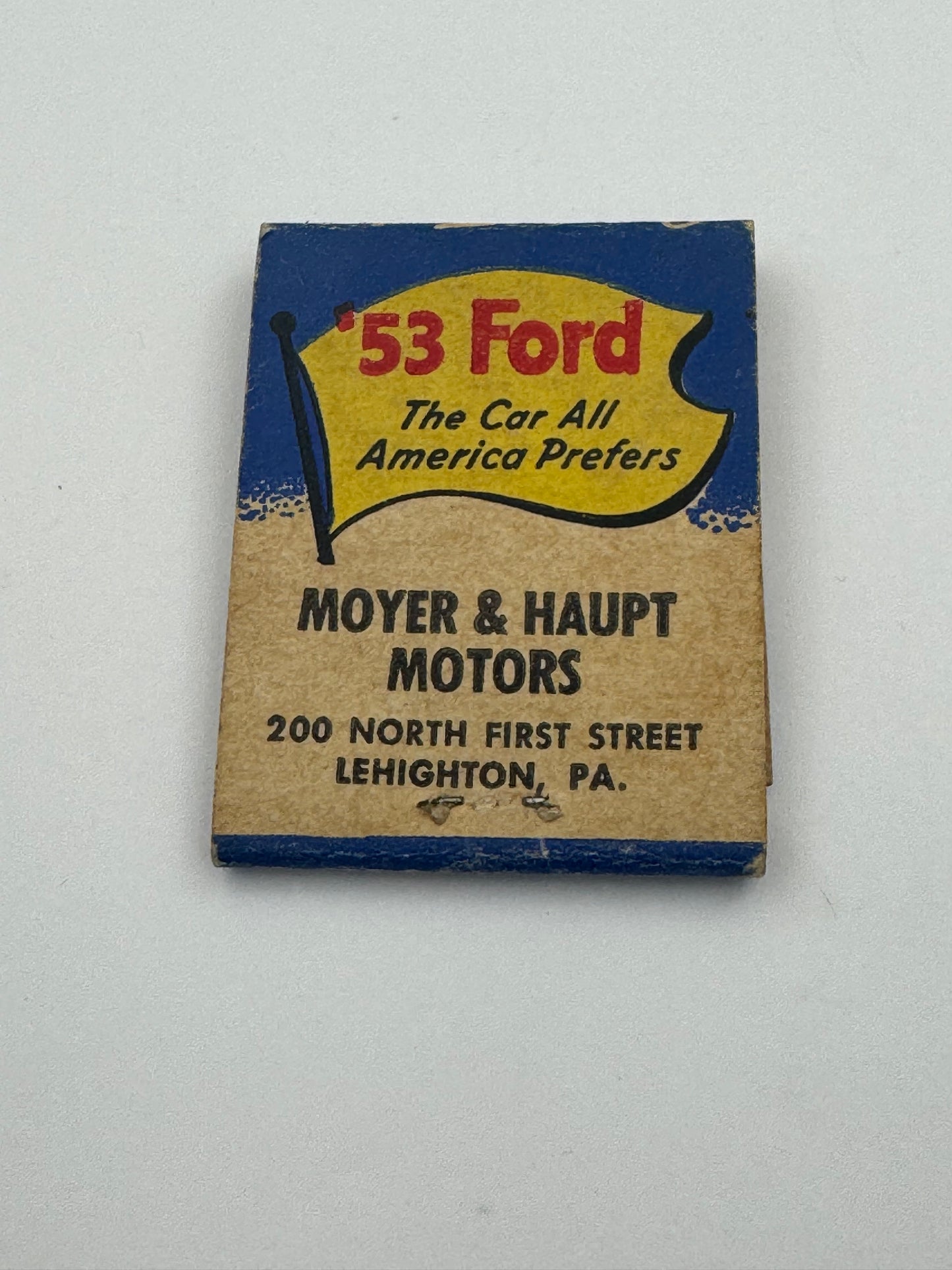Vintage Ford Matchbook 1953 Moyer & Haupt Motors