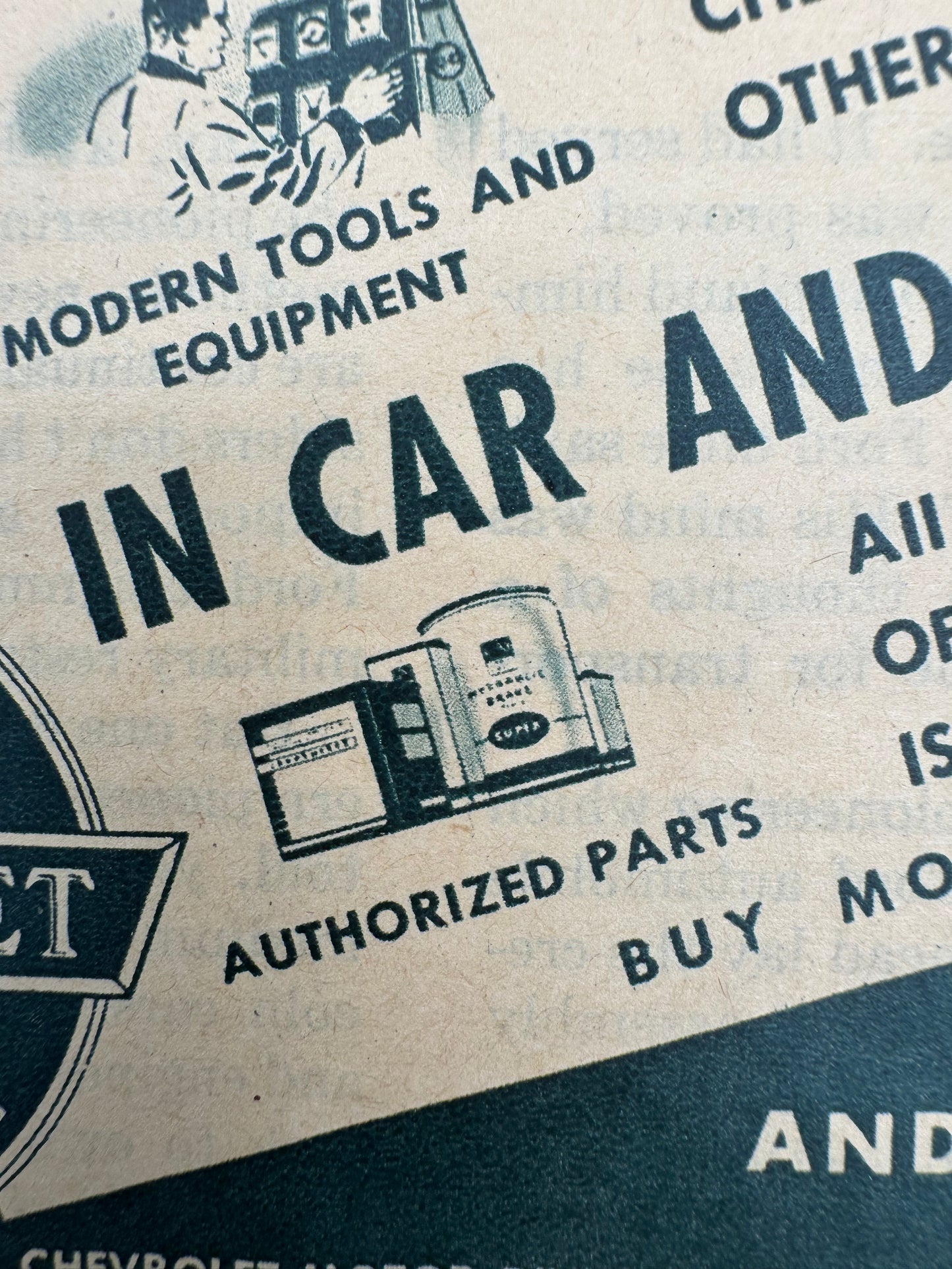 Vintage Chevrolet Super Service Ad Print