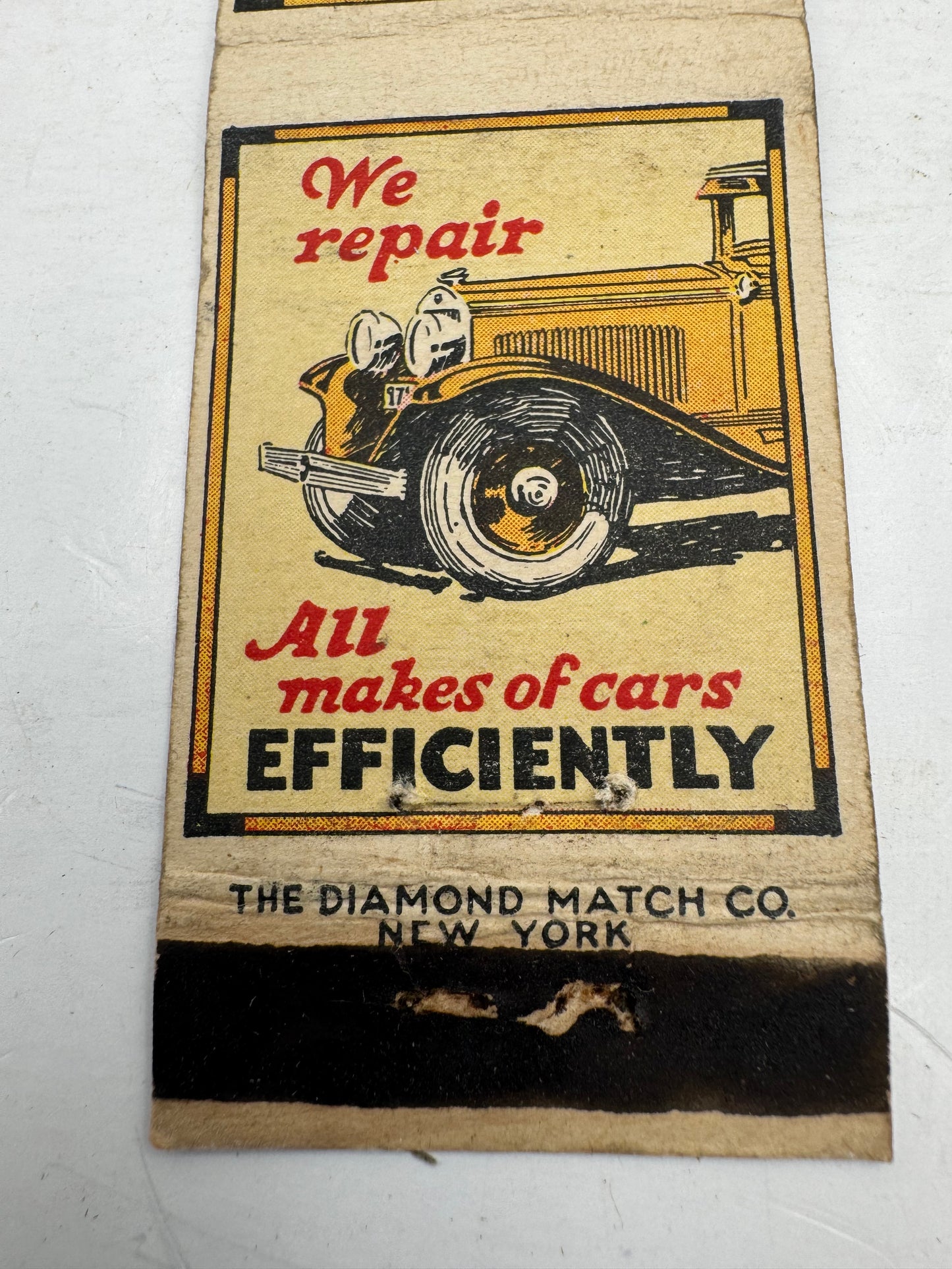 Vintage Matchbook Cover Car Repair 1930s