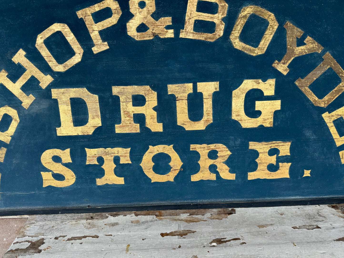 Vintage Drug Store Sign 1860 - 1880 Smaltz & Gilt Gold Paint