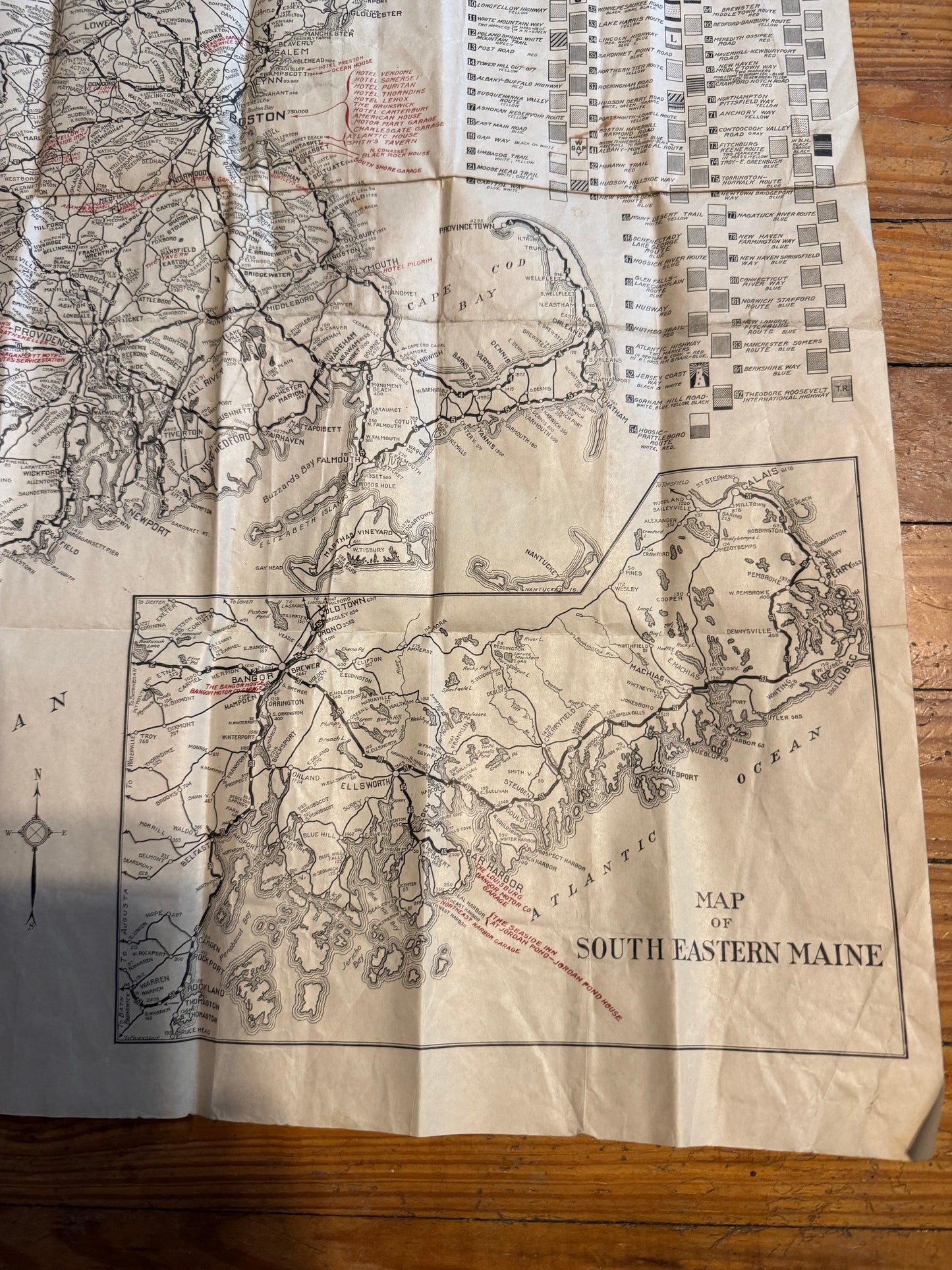 Vintage Road Map Guide To Blazed Trail