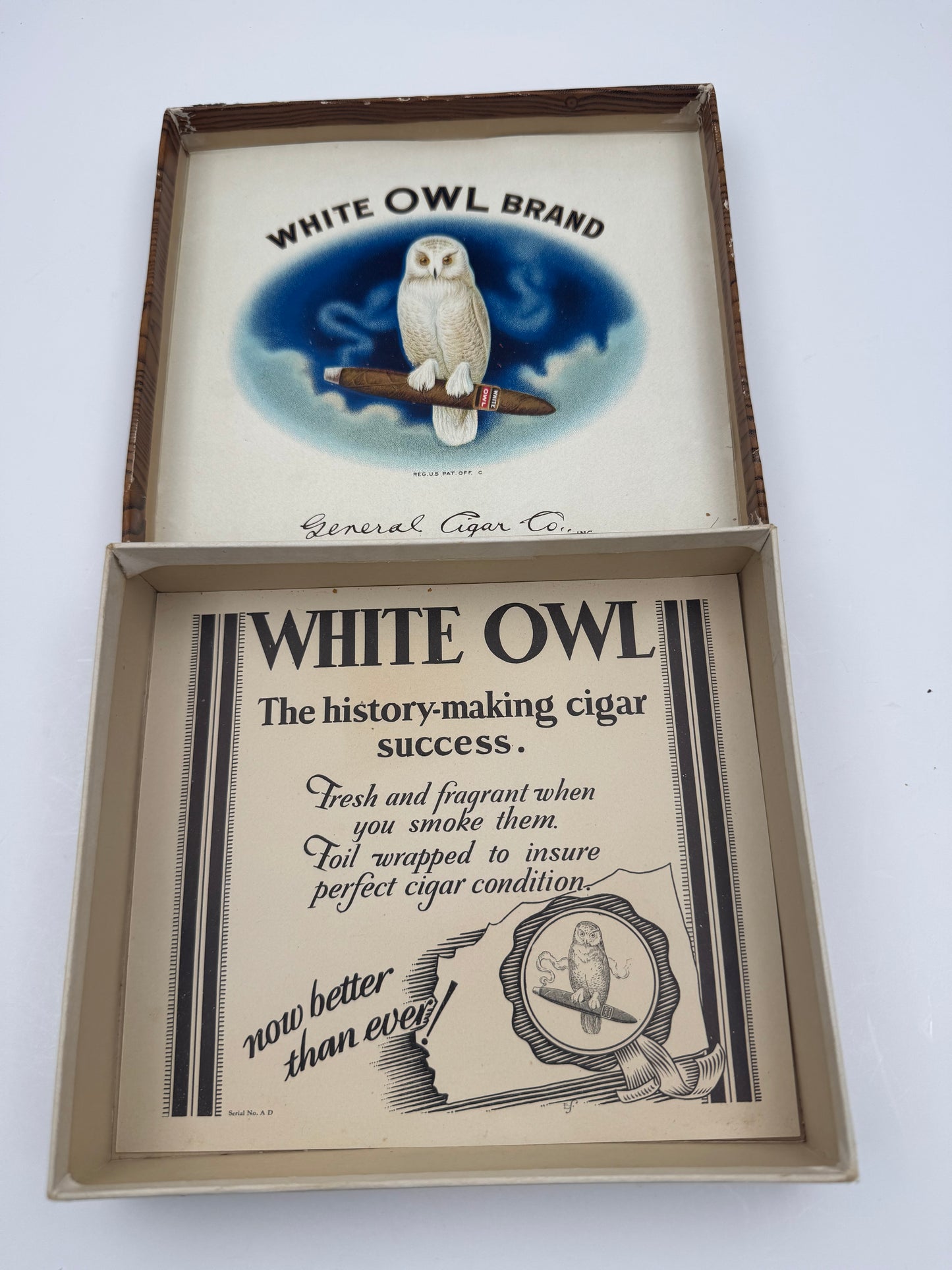 Vintage White Owl Cigars Box Empty