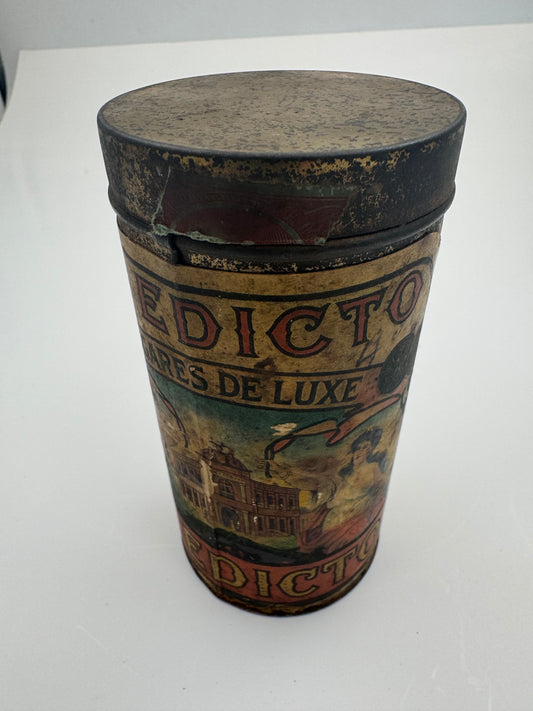 Vintage Cigar Humidor El Eldicto Paper Label NY