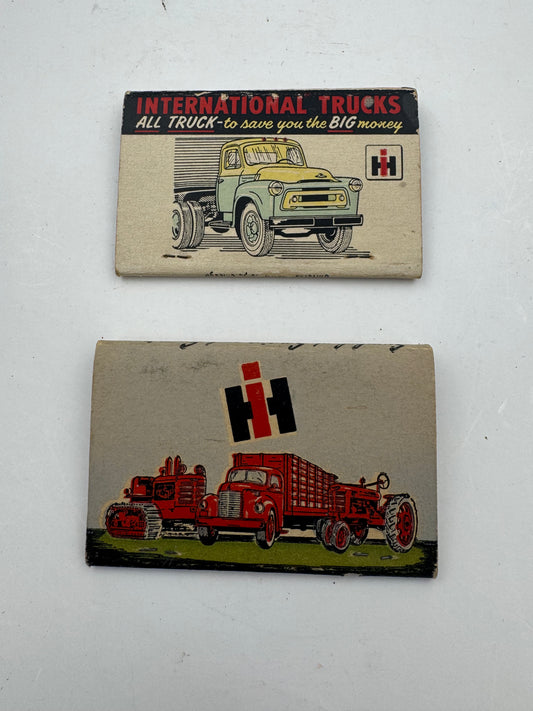 Vintage International Harvester Matchbooks Set Of Two (2) Full