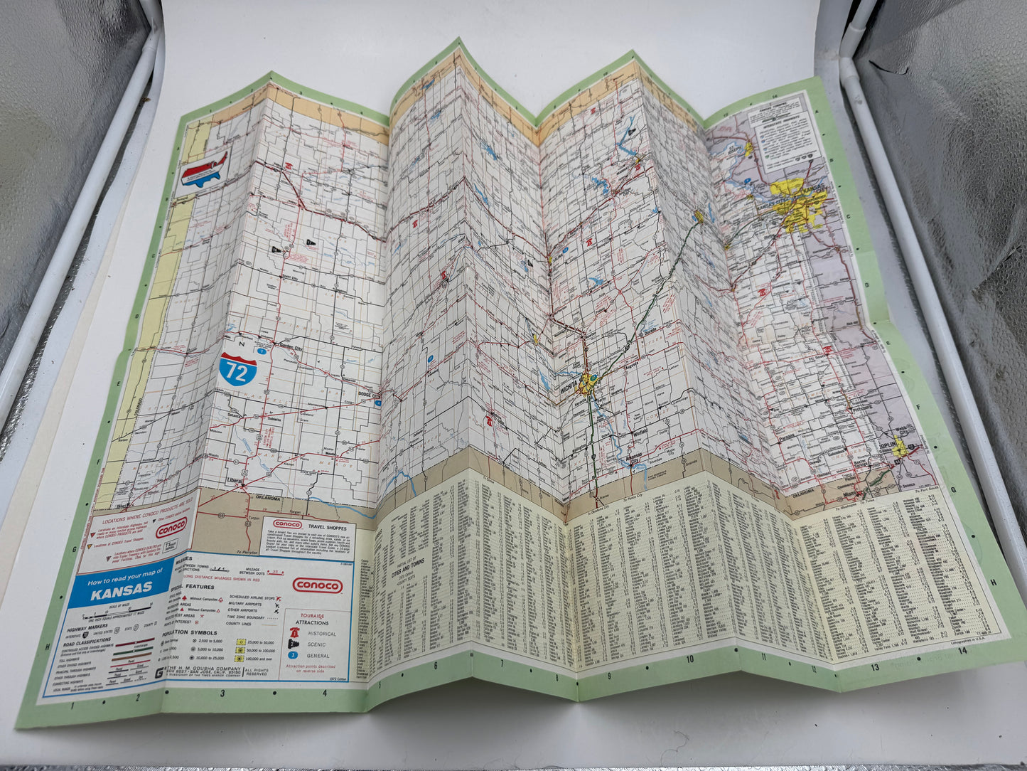 Vintage Road Map Conoco Kansas