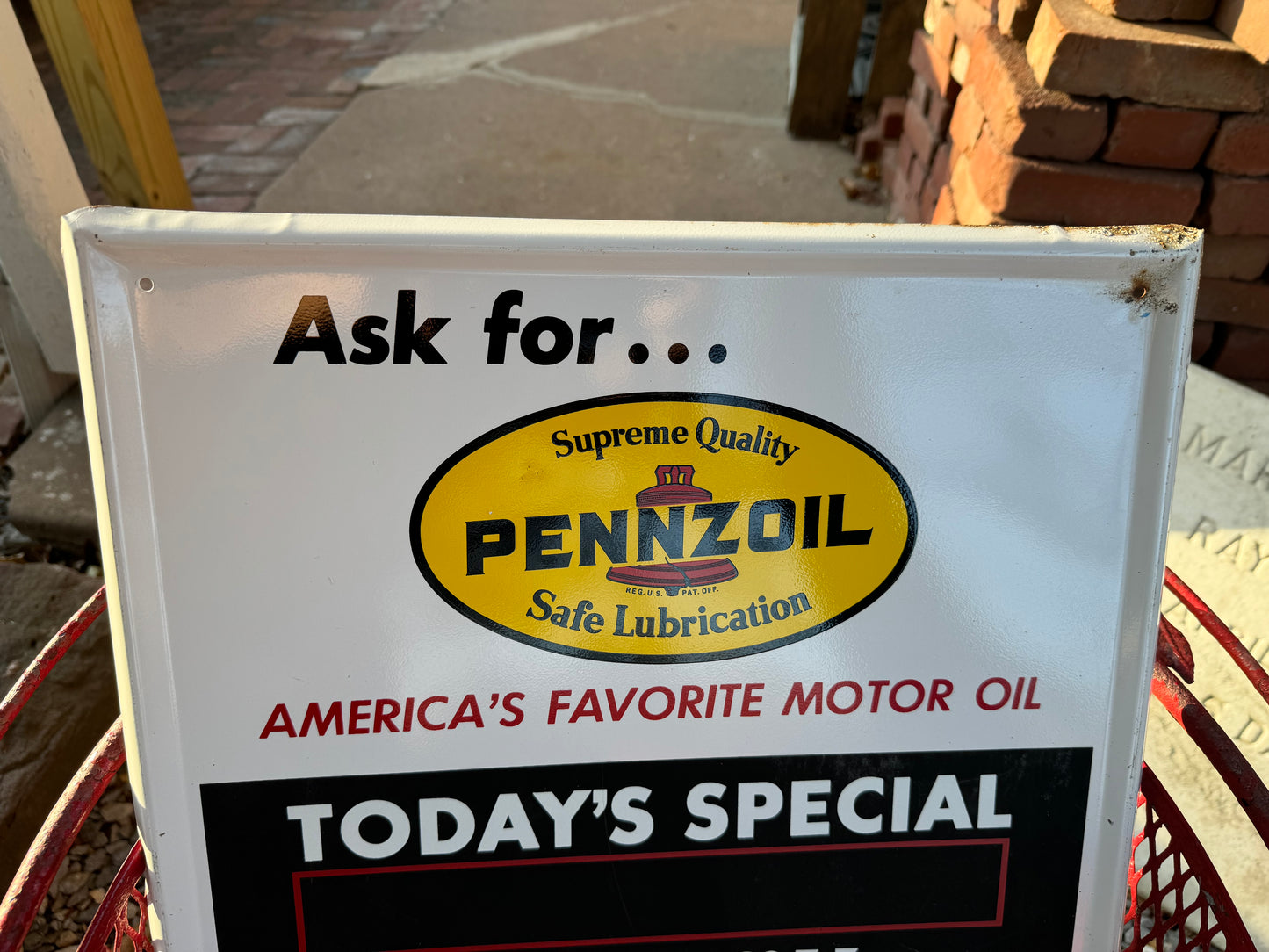 Vintage Pennzoil Sign Menu Board Clean