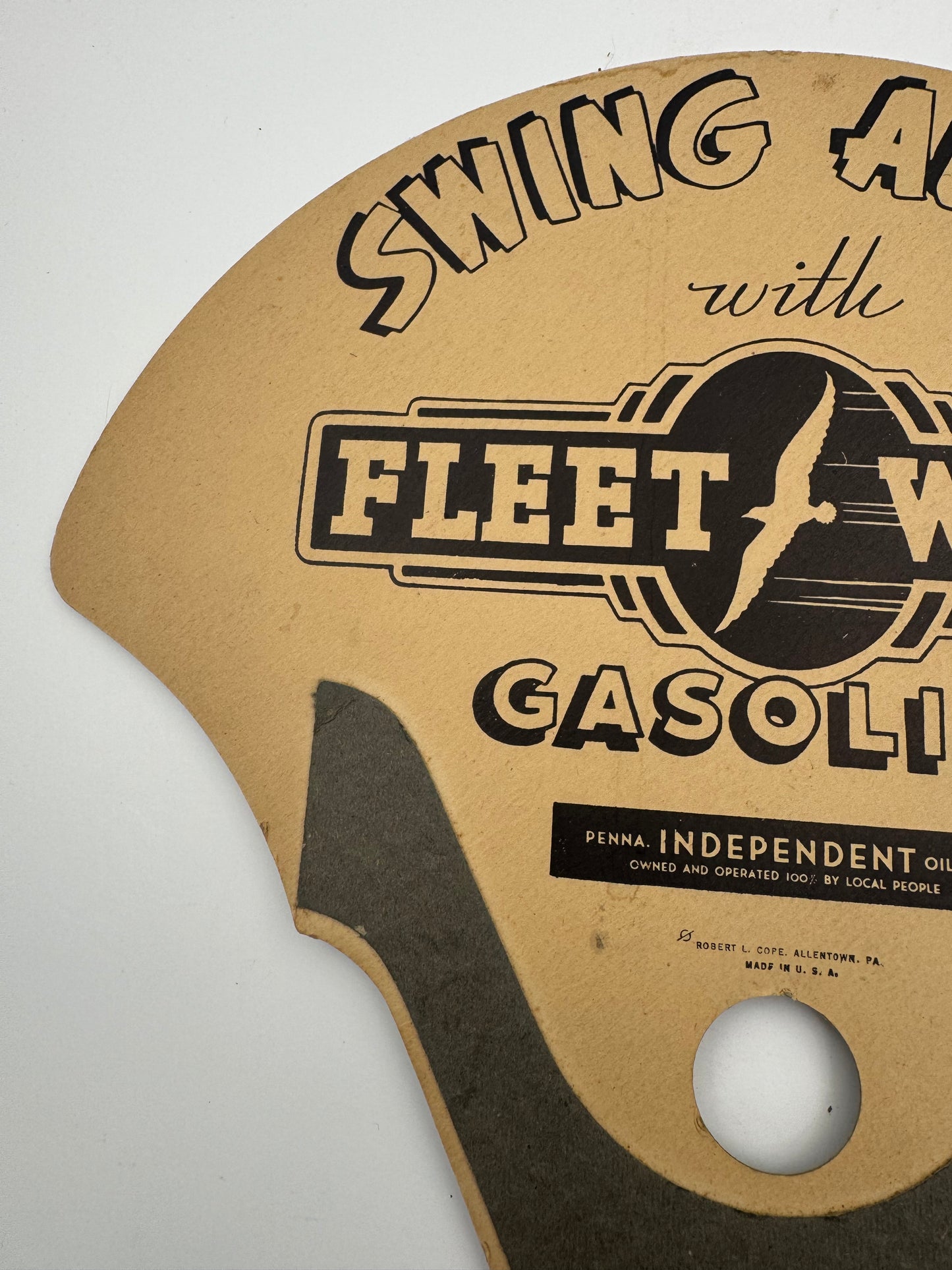 Vintage Fleet Wing Advertising Fan 1930s