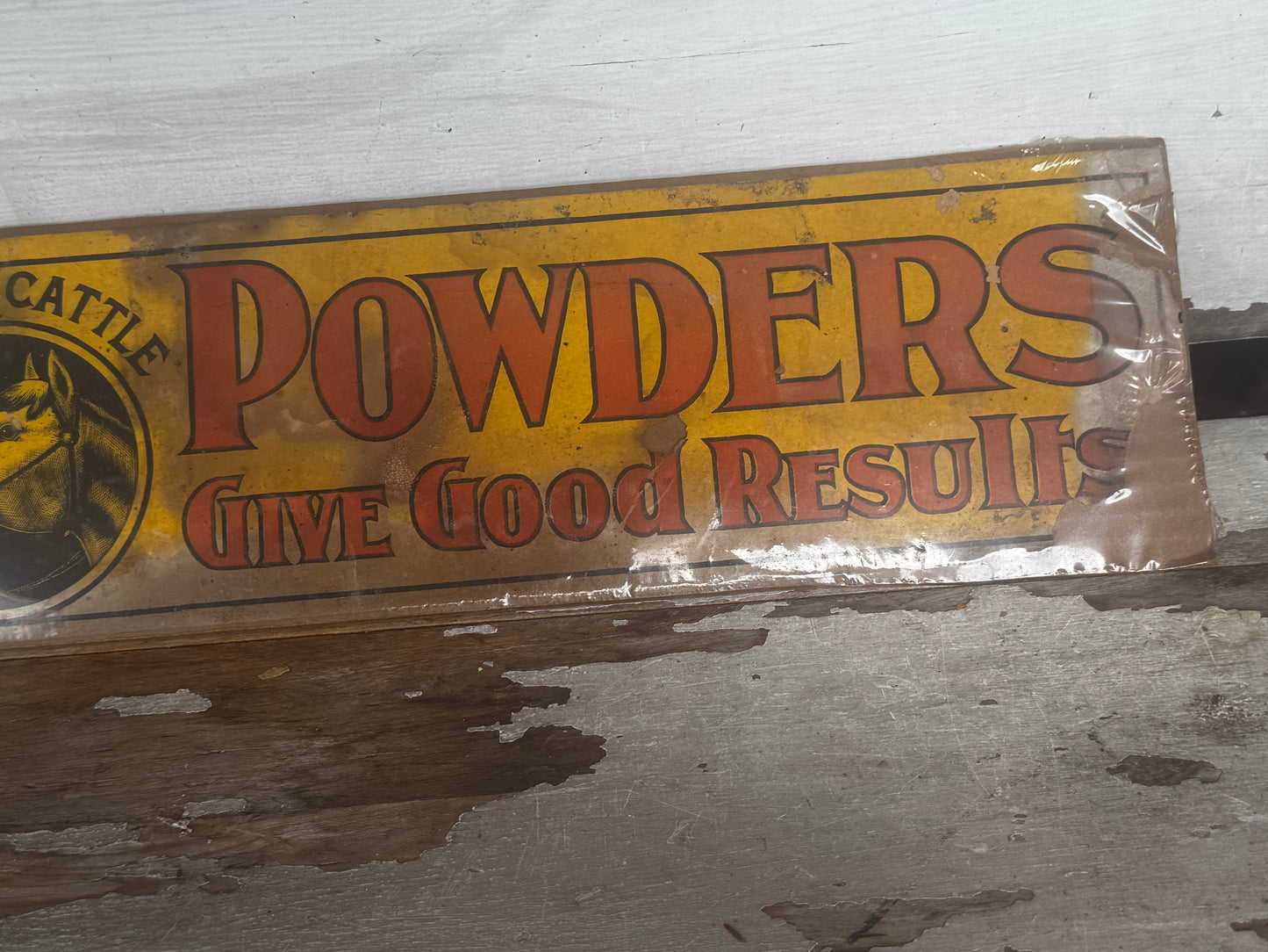 Vintage Sign Flints Powders Paper Great Graphics