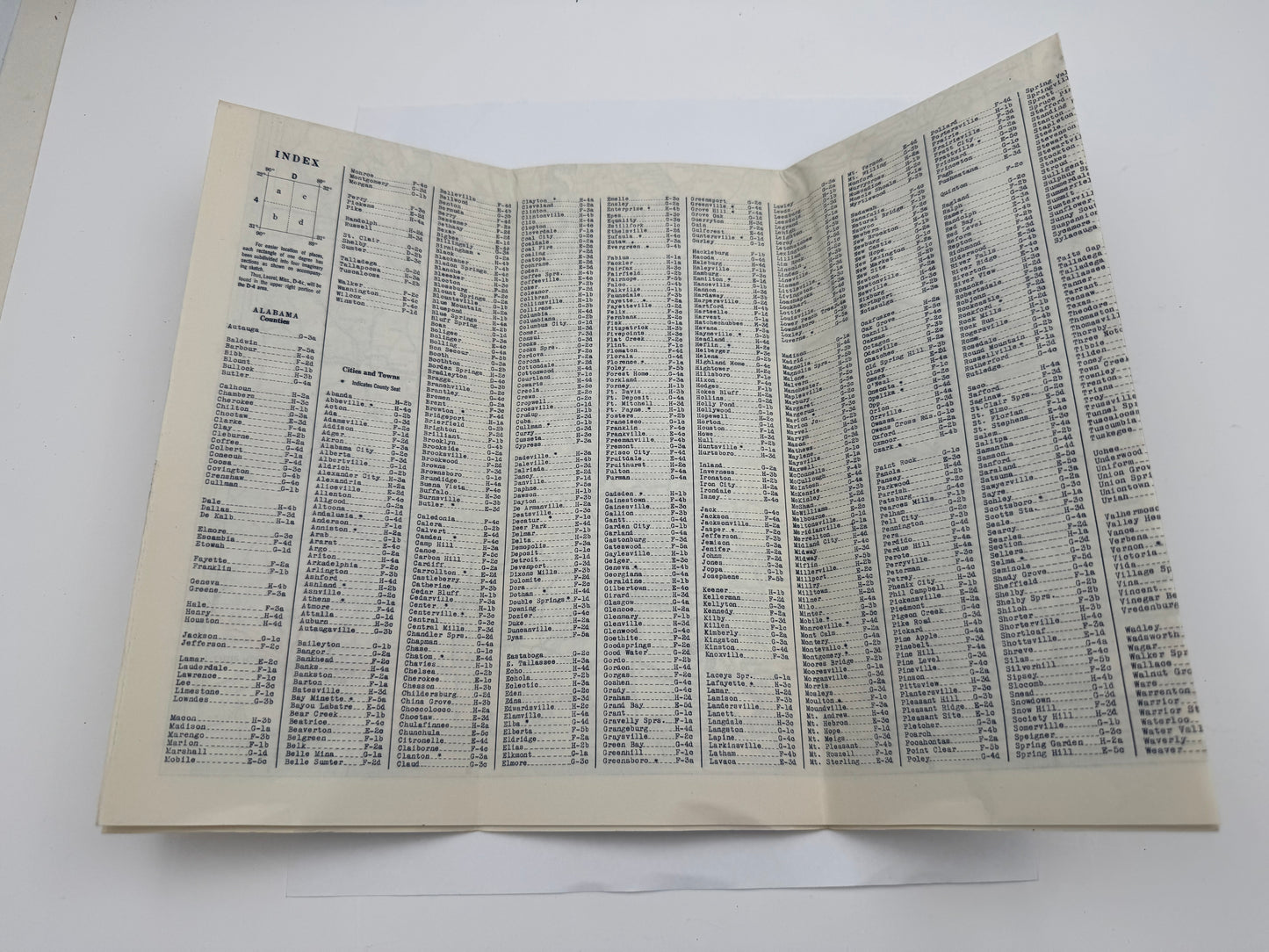Vintage Road Map 1931 Standard Oil Alabama Mississippi