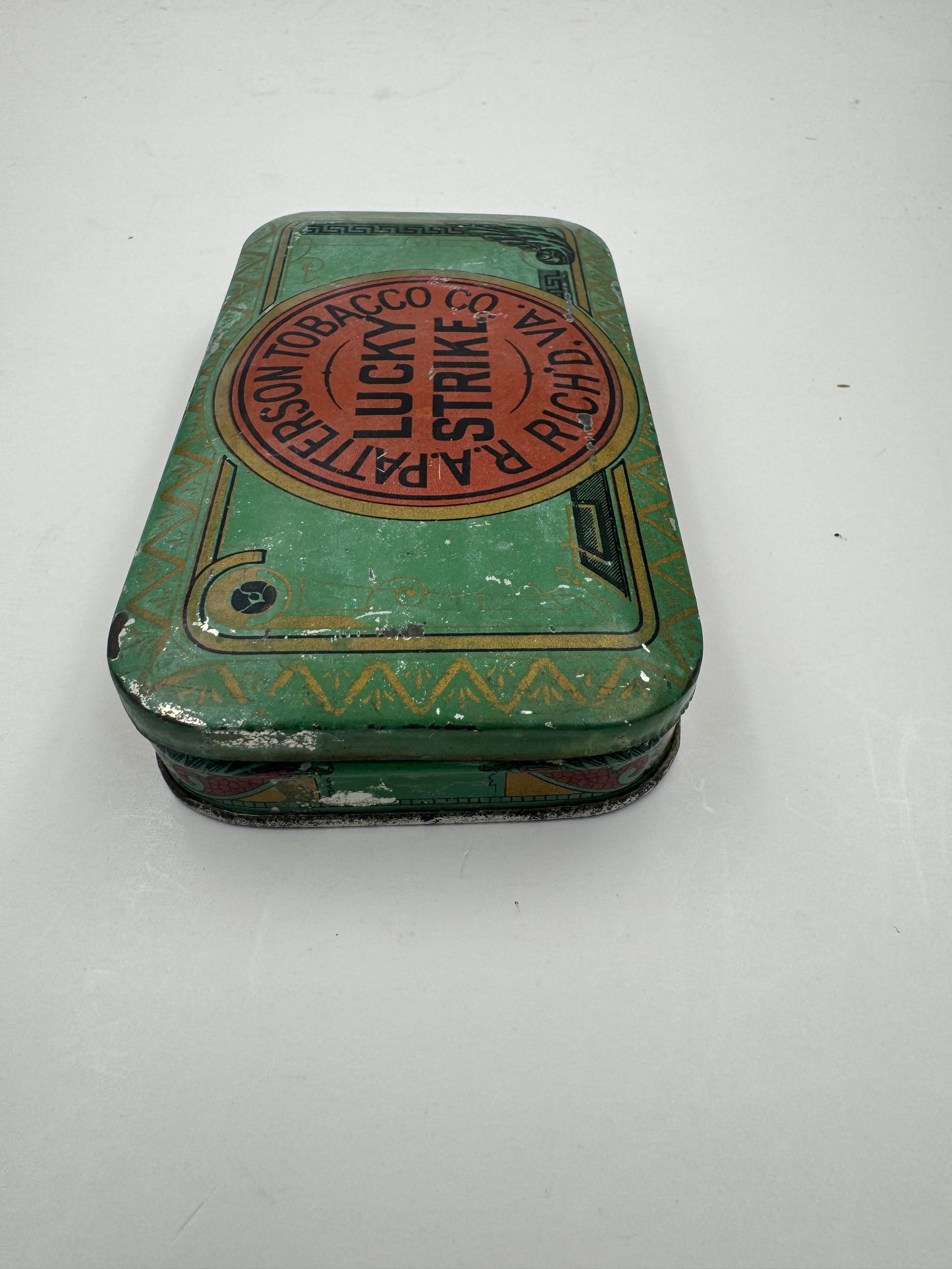 Vintage Lucky Strike Tin Early Tobacco Ad