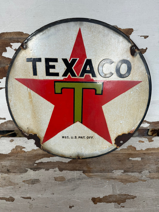 Vintage Texaco Sign 15” Porcelain