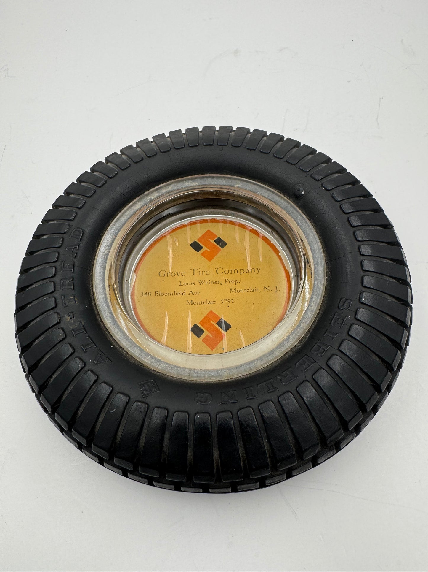 Vintage Tire Ashtray Sieberling Grove Tire Montclair NJ