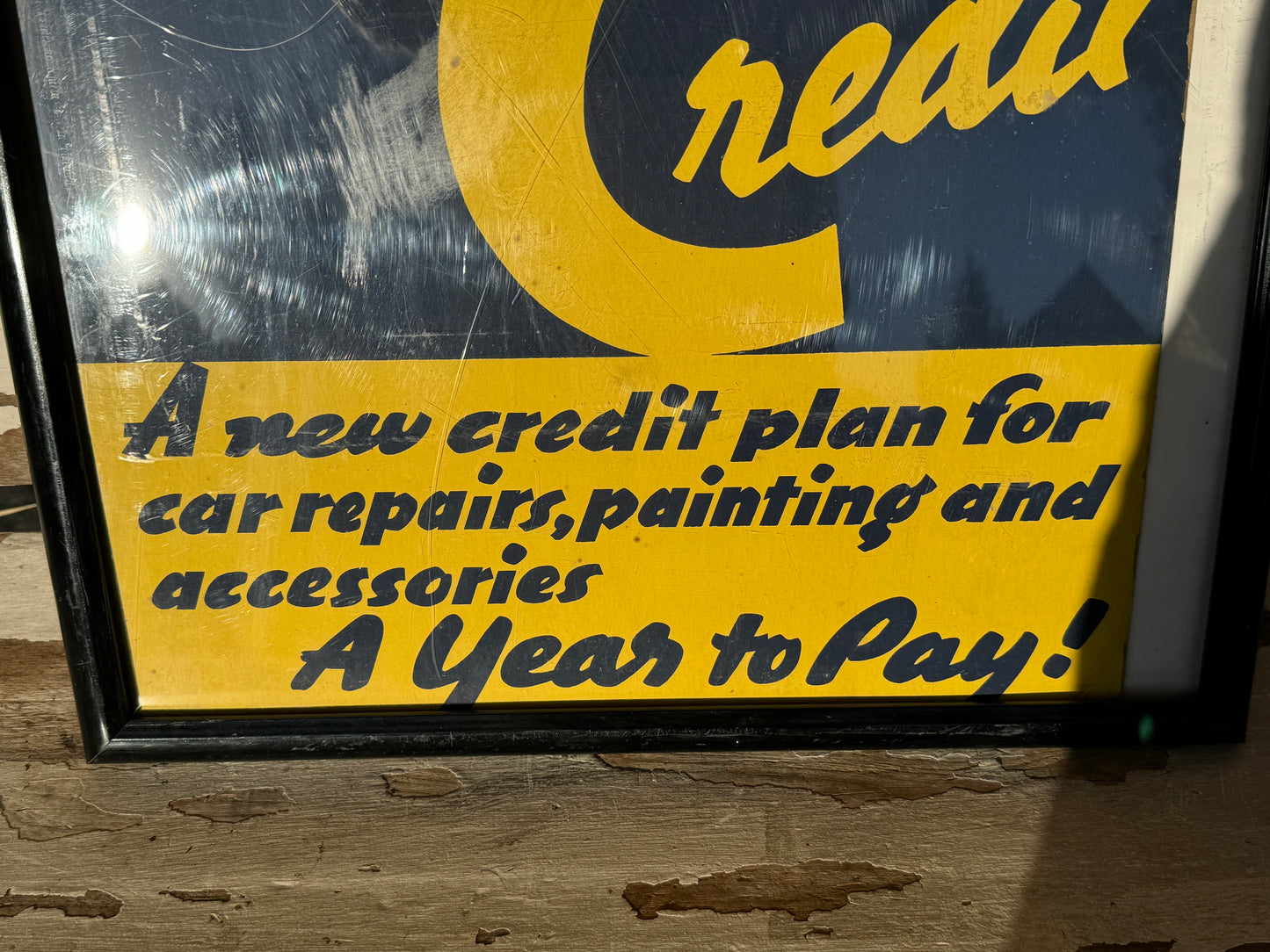 Vintage Sign Car Credit Payment Plan Advertising.