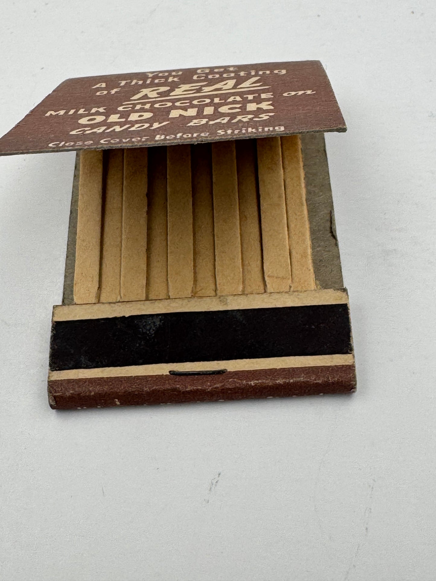 Vintage Matchbook Old Nick Candy Bar NOS Never Used.