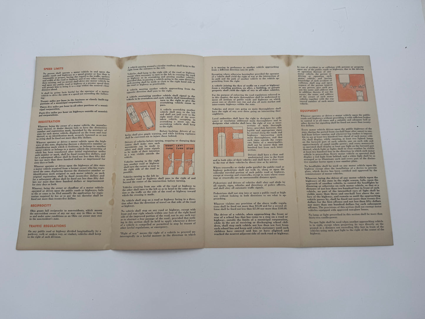 Vintage Gulf Oil Ohio Traffic Rules Police