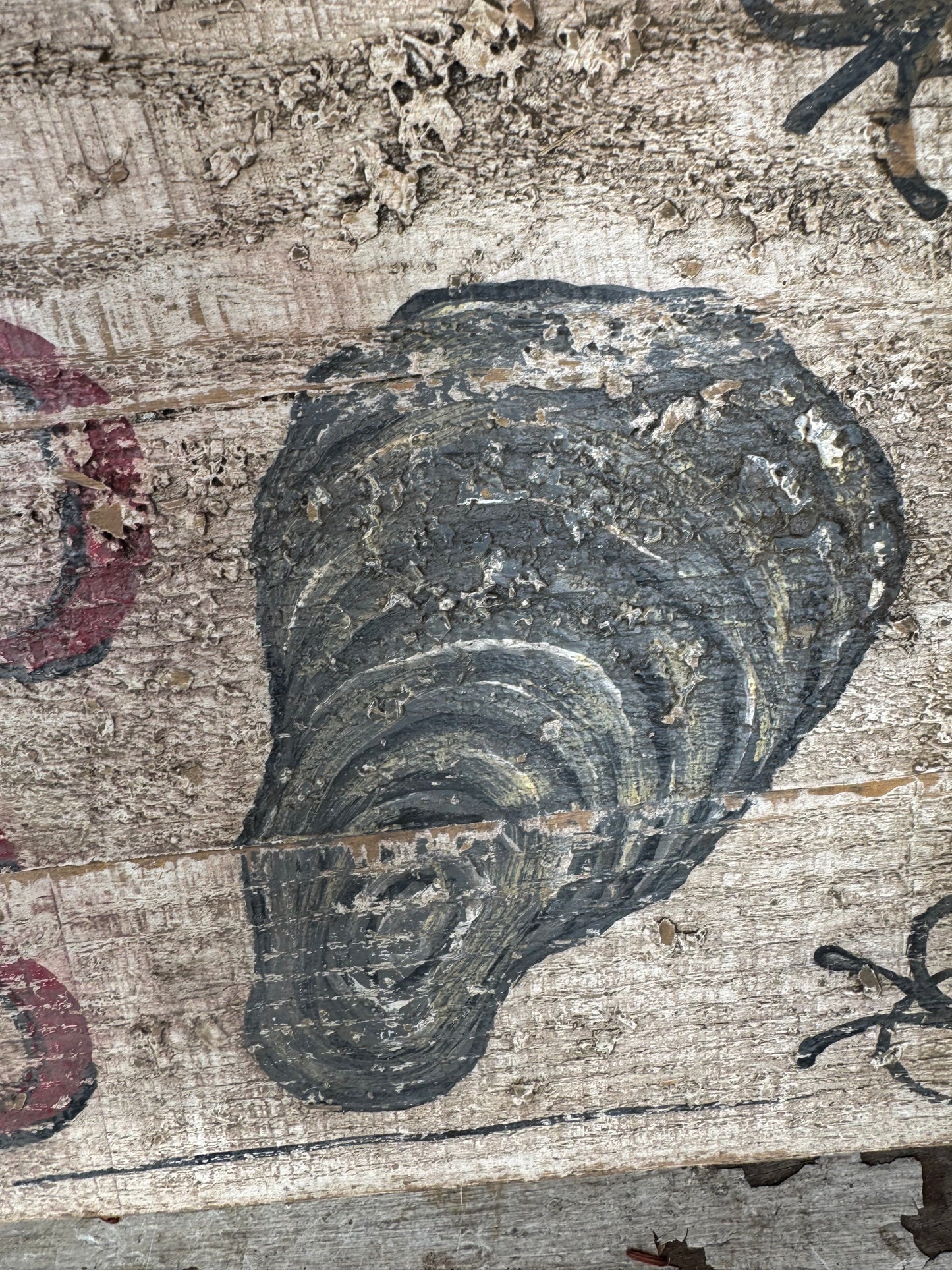 Vintage Oyster Sign Tangier Sound VA. Wood