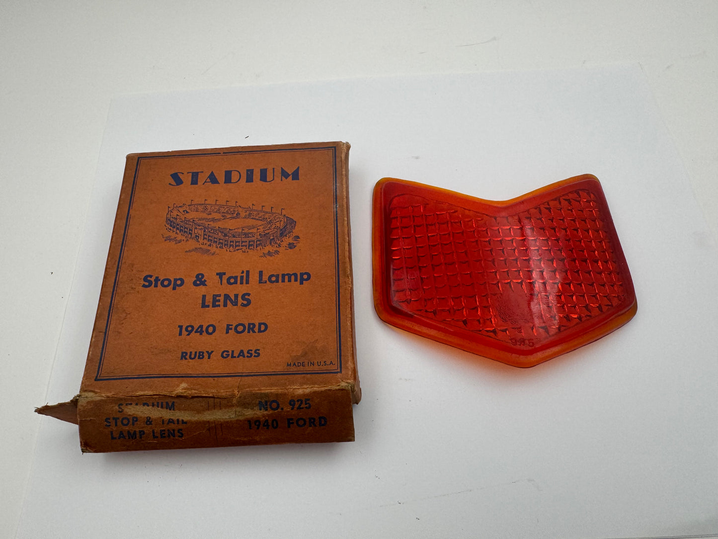 Vintage Ford Stop Lamp Lens Stadium Box Original NOW