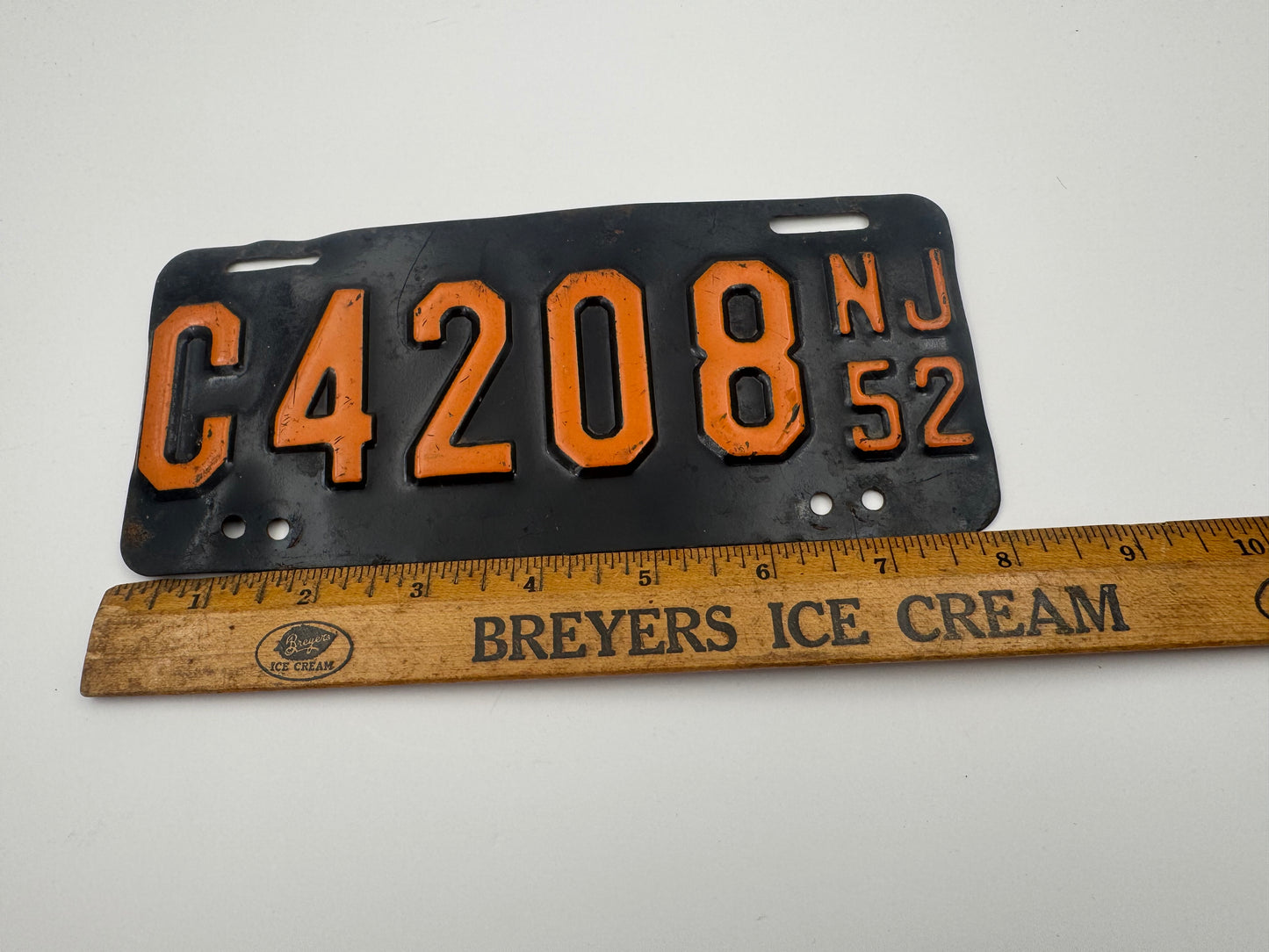 Vintage Motorcycle License Plate NJ 1952