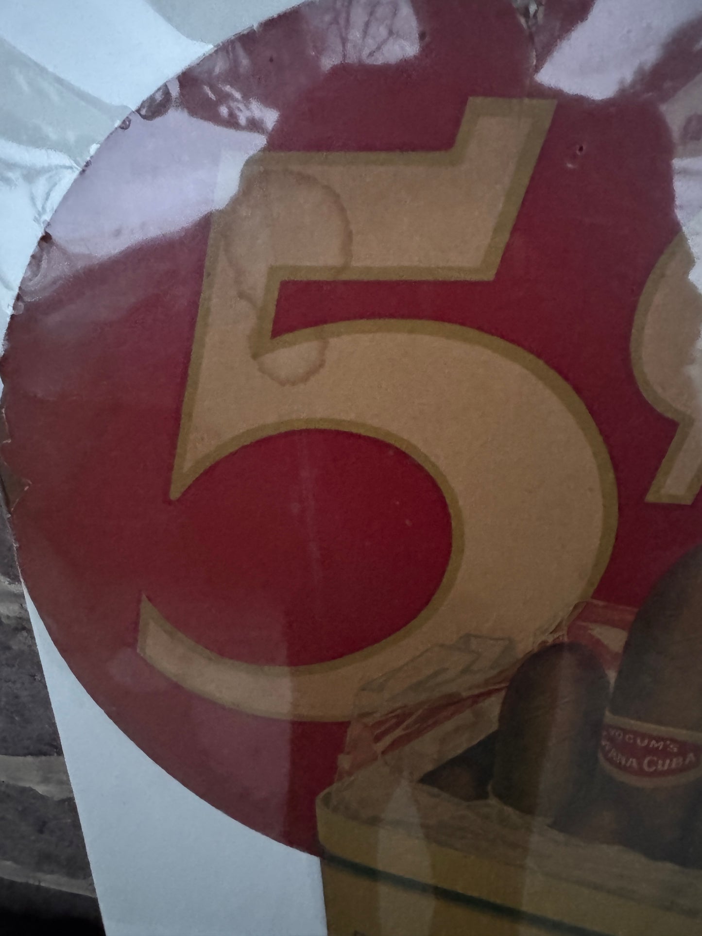 Vintage Cigar Sign Spana Cuba 5 Cent Cardboard