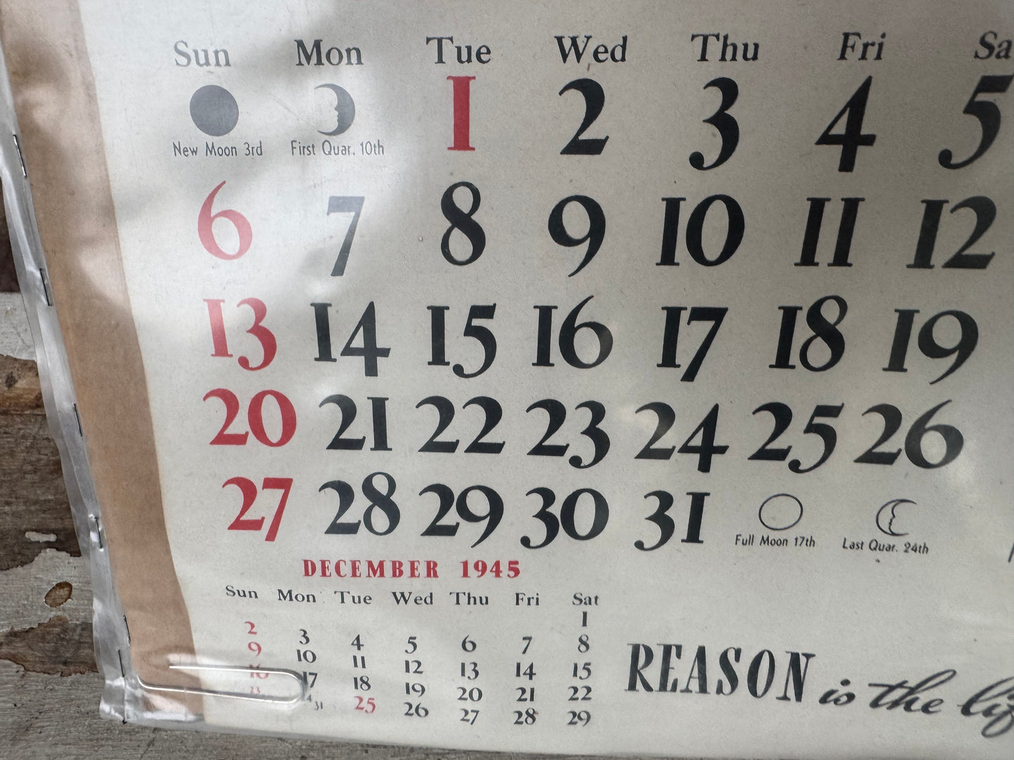 Vintage Sinclair Oil Co Calendar 1946 Intact