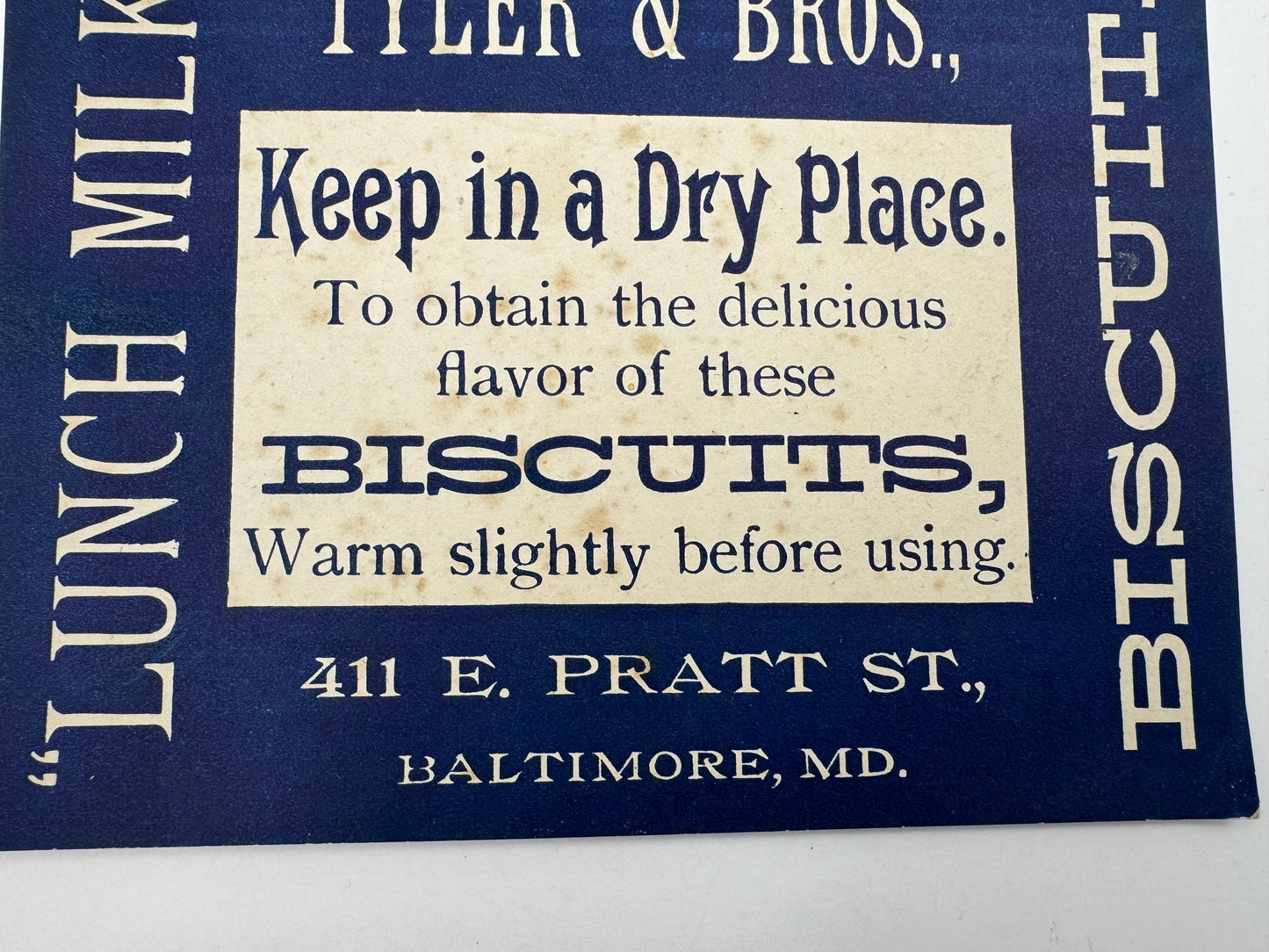 Vintage Sign Tyler & Bros Biscuit Ad Cardstock